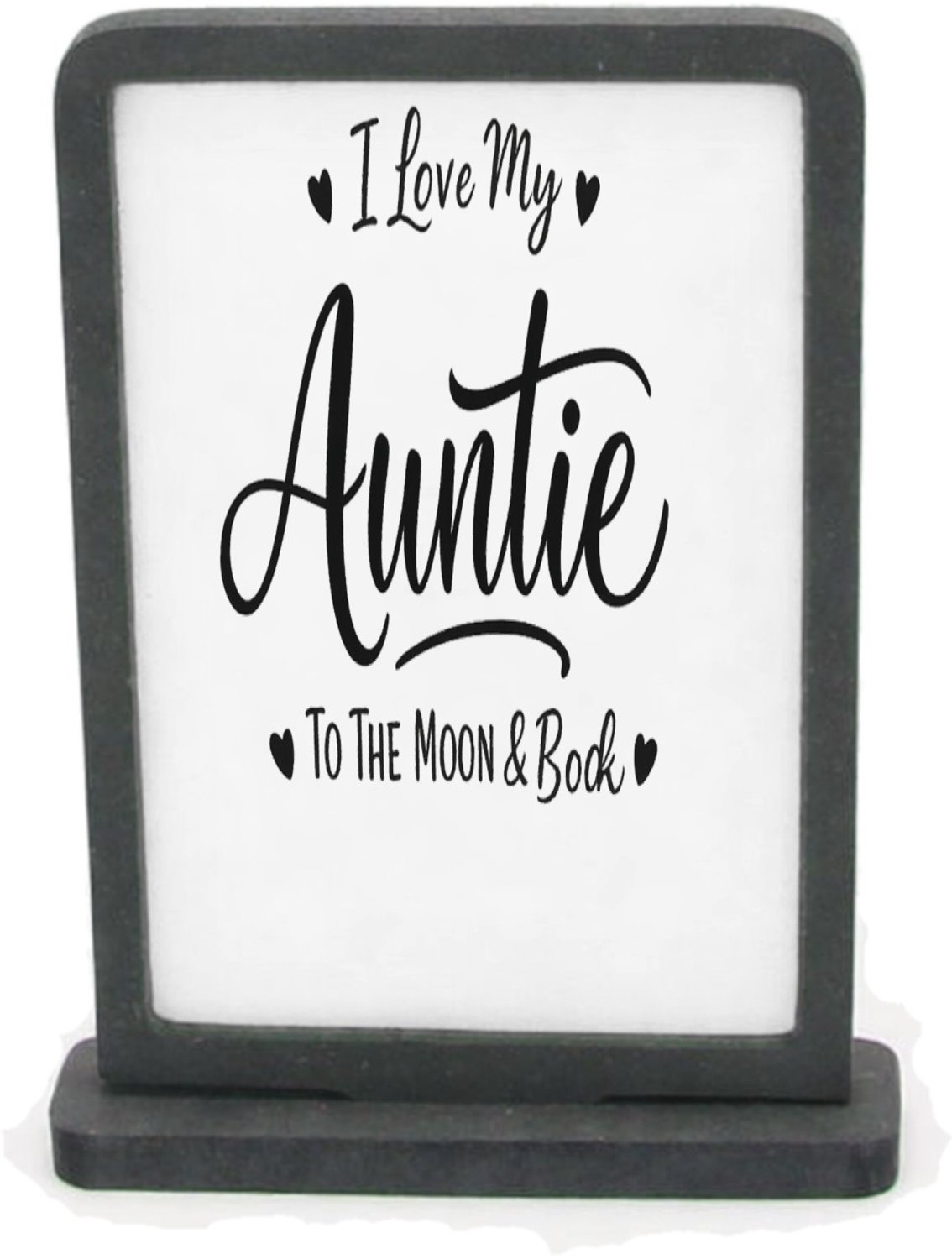 Mr Cadeautjes Houten fotolijst rechthoek met MDF inleg - design Een compacte typografische cadeauboodschap met een speelse h | cadeau Wit