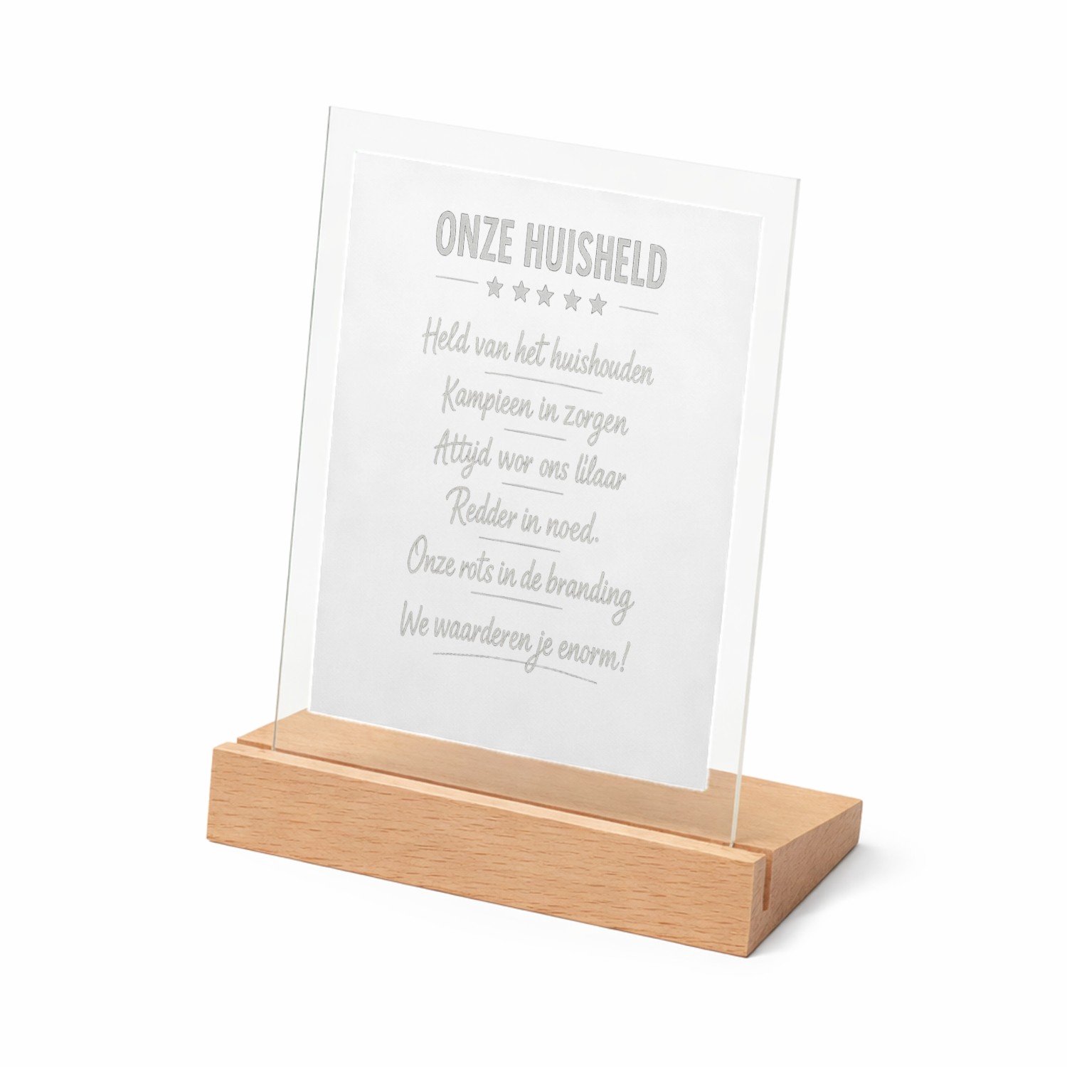 Mr Cadeautjes Glasframe met vaste tekst - design Een soortgelijke humoristische waarderingsbadge, maar dan vo | cadeau Wit