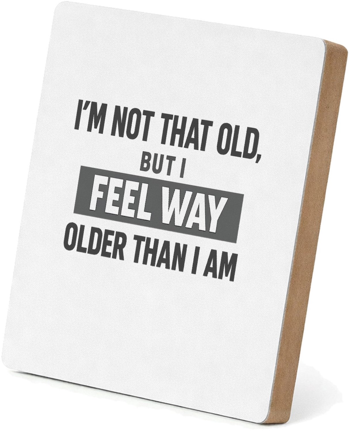 Mr Cadeautjes MDF staande fotolijst 15,2 x 15,2 - design Compacte zelfspotprint over een andere levensfase, met een v | cadeau Wit