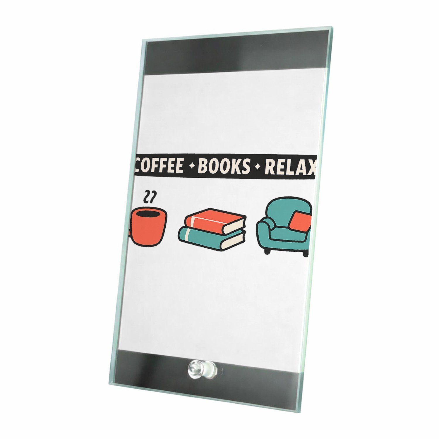 Mr Cadeautjes Glasframe 15 x 23 - design Drie-onderdelen grapcompositie met een losse hoofdafkorting | cadeau Wit