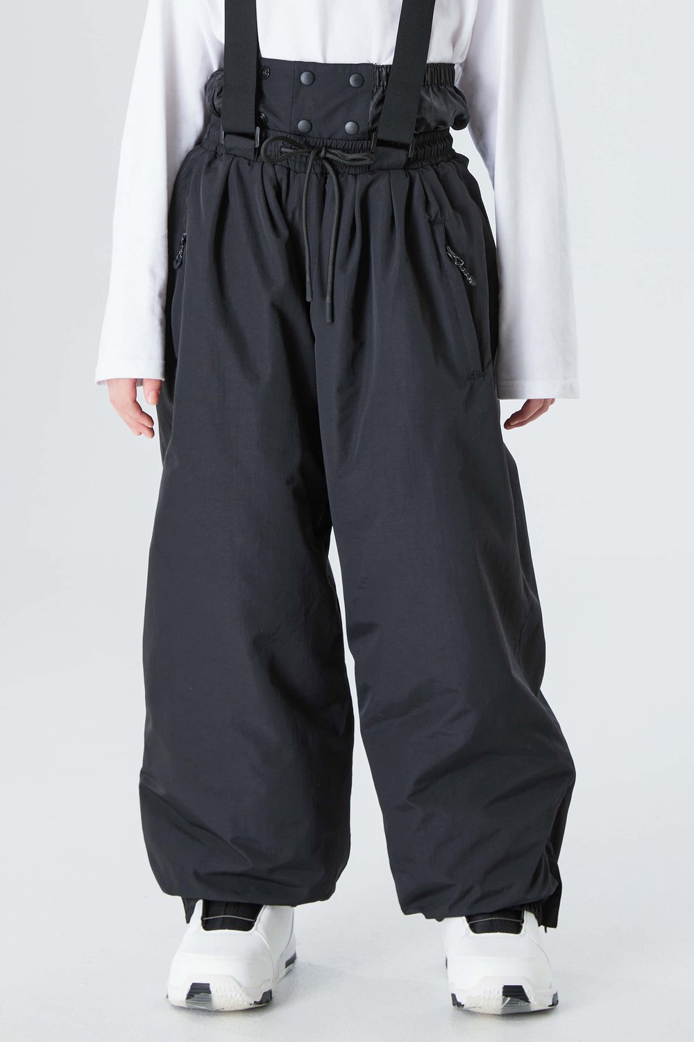 GSOU SNOW Waterdichte balloon ski- en snowboardbroek voor kinderen 20K waterdicht Zwart