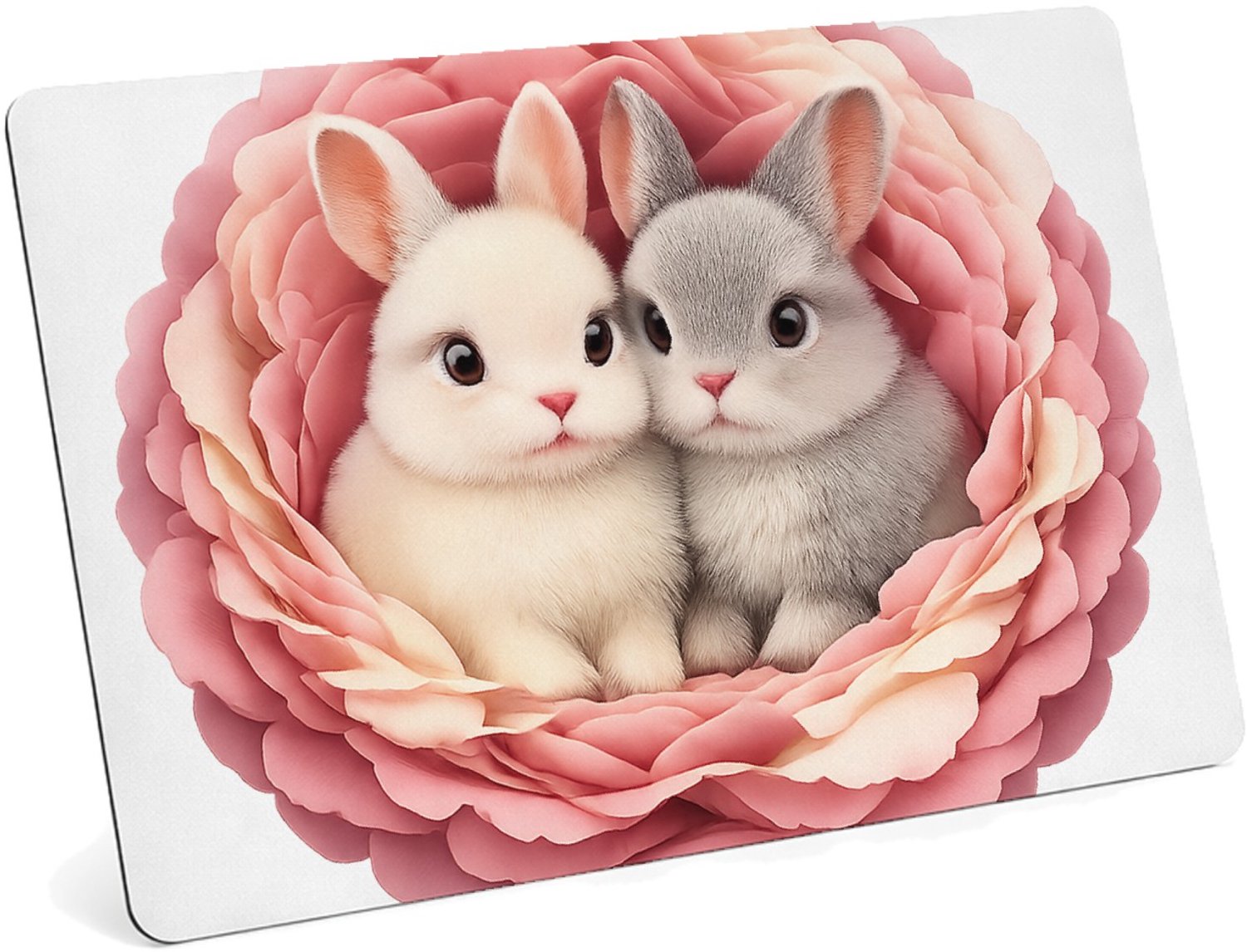 Mr Cadeautjes MDF magnetische fotolijst 28 x 19 - design Een knusse dierenprint met een vergelijkbaar omlijstend nest | cadeau Wit