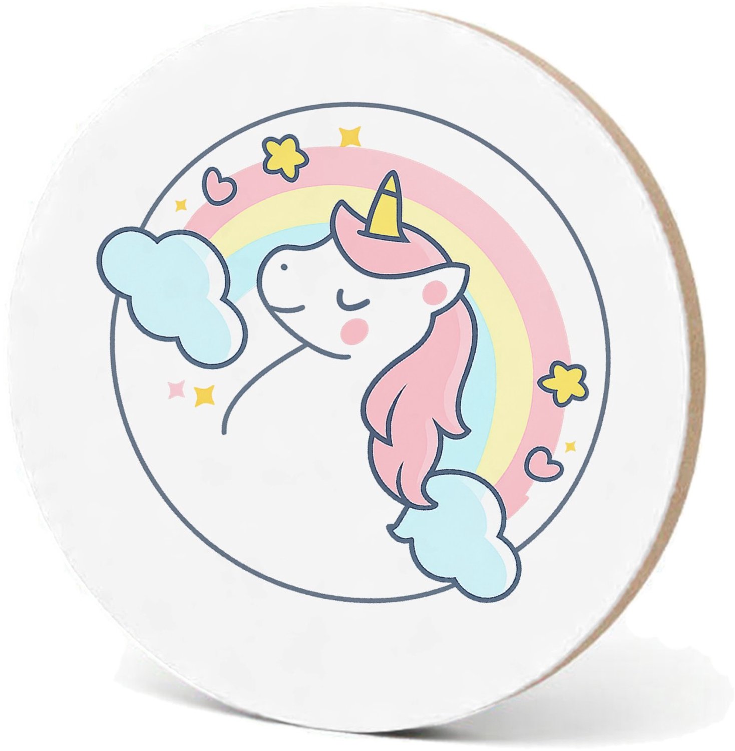 Mr Cadeautjes MDF fotolijst - design Pastel jungleklok met een vriendelijke giraffe als middelpun | cadeau Wit