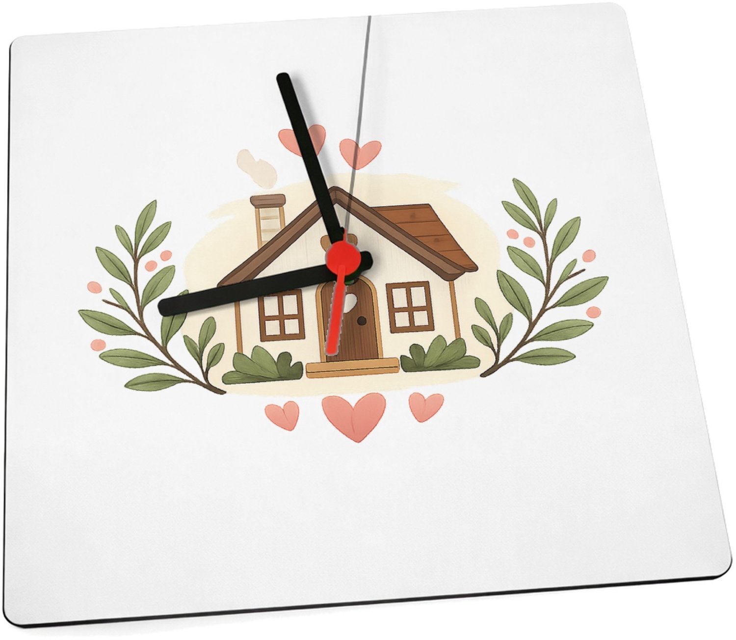 Mr Cadeautjes Klok 19 x 19 - design Gezellige keukenposter met liefdevolle huiselijke boodschap | cadeau Wit