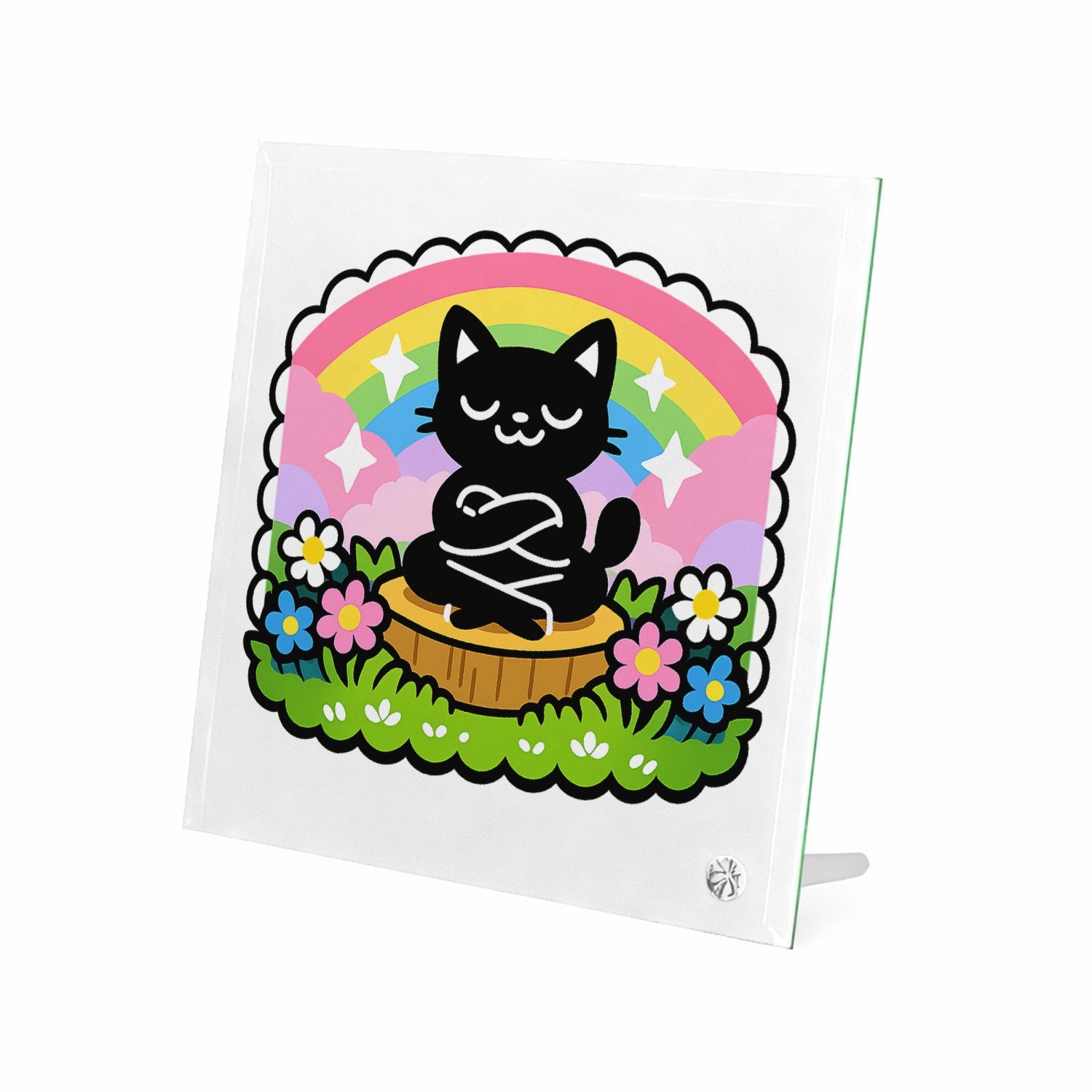 Mr Cadeautjes Glasframe 20 x 20 - design Een vrolijke, assertieve stickerstijl met een andere houding | cadeau Wit