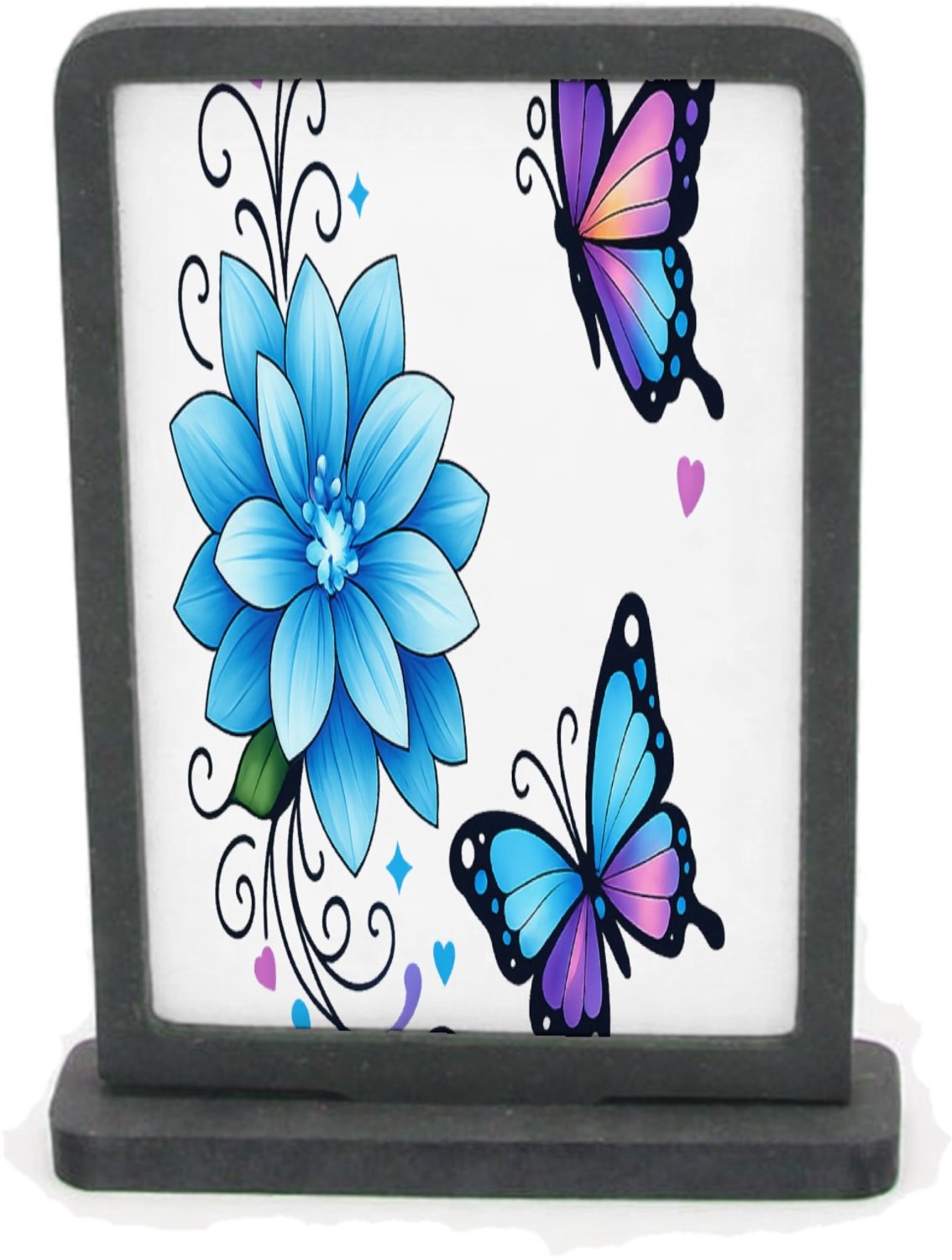 Mr Cadeautjes Houten fotolijst rechthoek met MDF inleg - design Een warme, verticale quote-compositie met zachte botanische | cadeau Wit