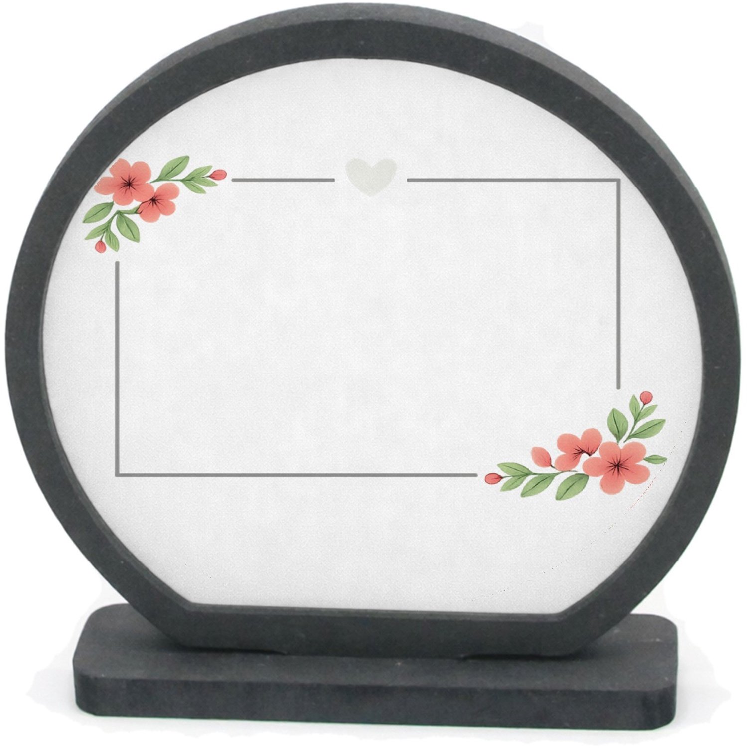 Mr Cadeautjes Houten fotolijst rond met MDF inleg - design Een zacht troostontwerp rond een andere emotionele boodschap | cadeau Wit