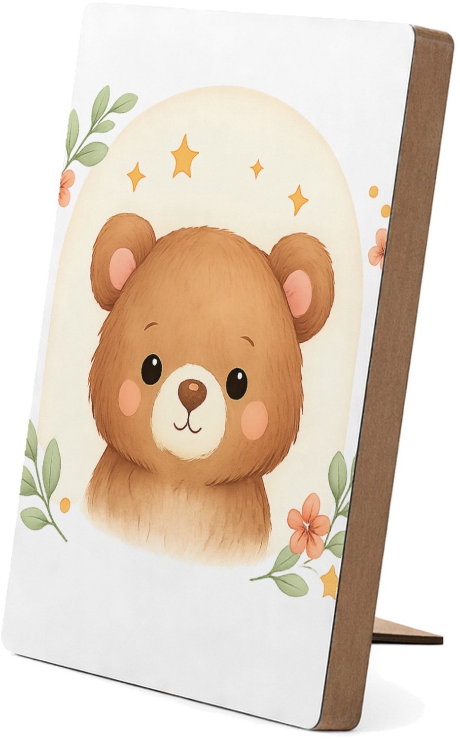 Mr Cadeautjes Glasframe/MDF 12,7 x 17,8 - design Rustige bosvrienden in zachte boogvormen | cadeau Wit