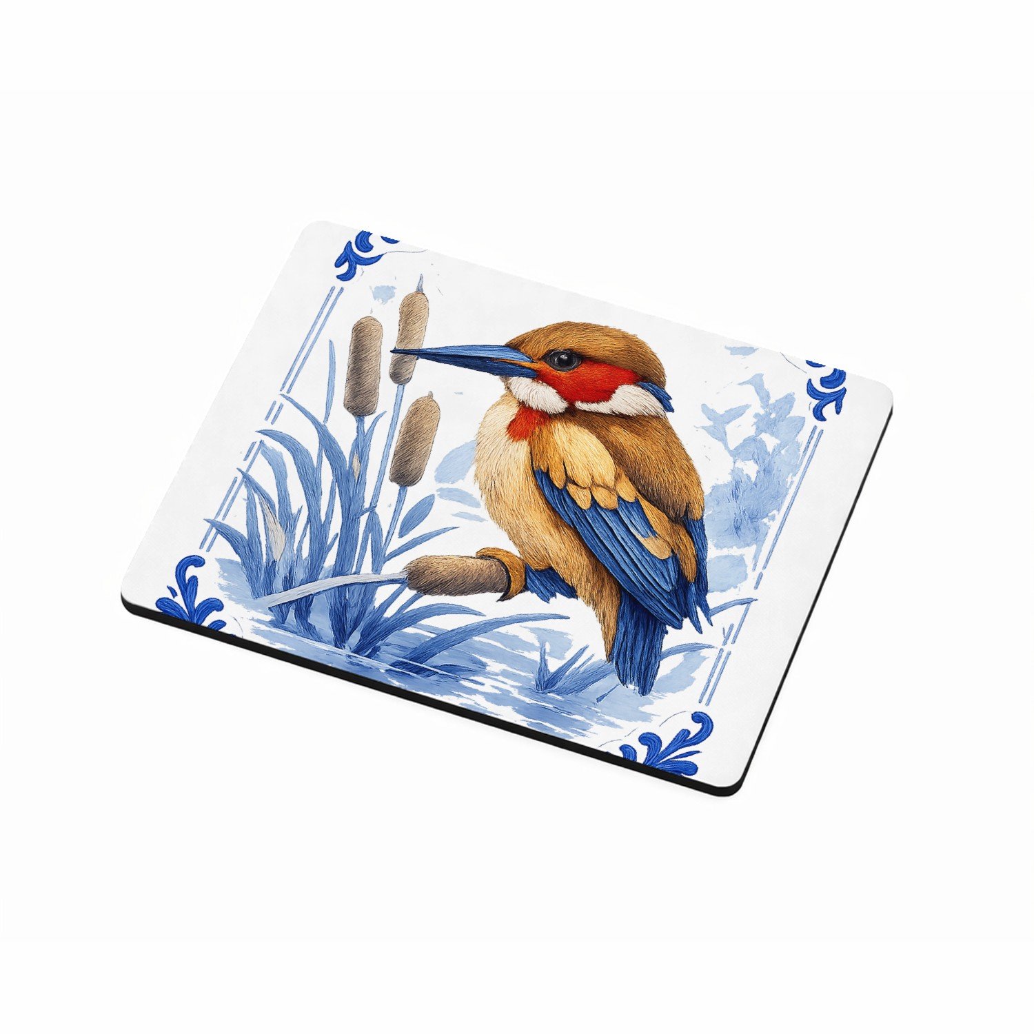 Mr Cadeautjes MDF magnetische fotolijst 9 x 7 - design Elegante zeedier-illustratie met porseleinen rand | cadeau Wit