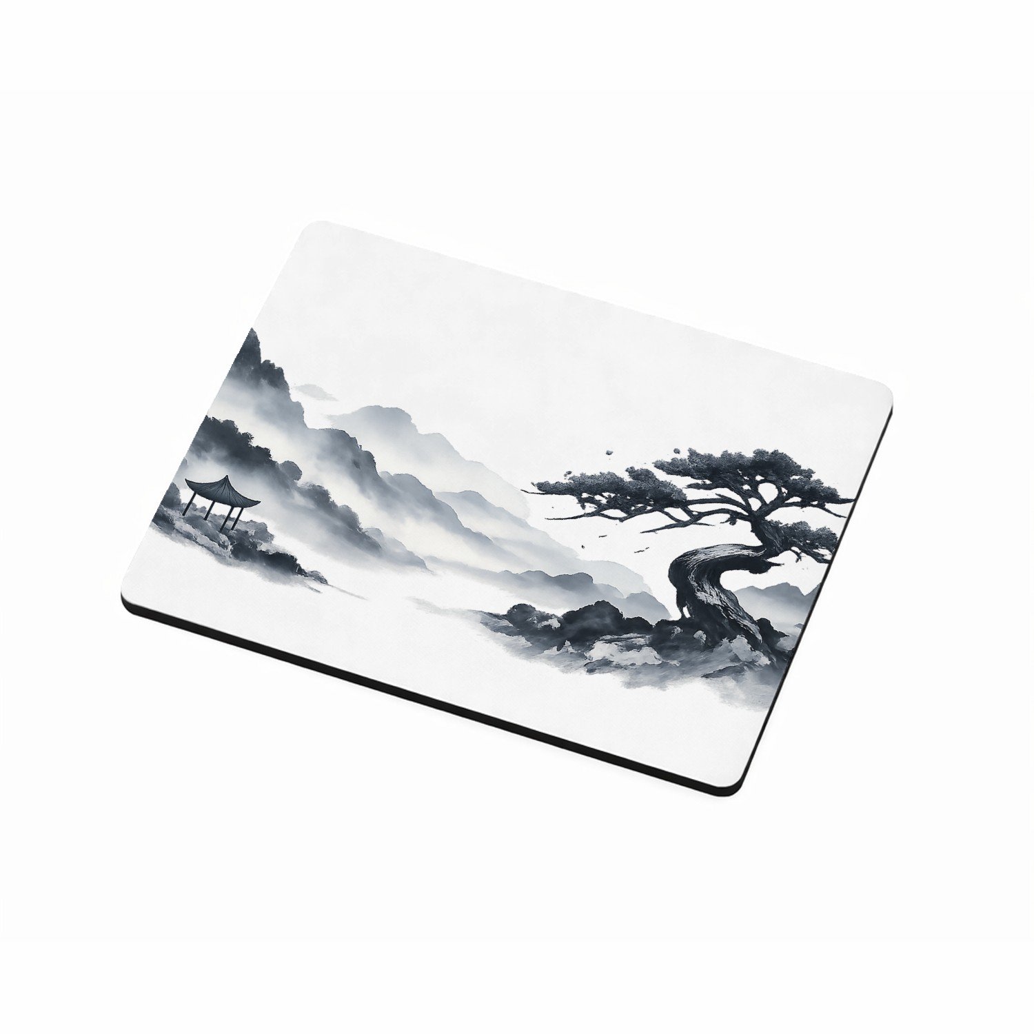 Mr Cadeautjes MDF magnetische fotolijst 9 x 7 - design Elegante bospaadjes in mist met een enkele kromme den als bl | cadeau Wit