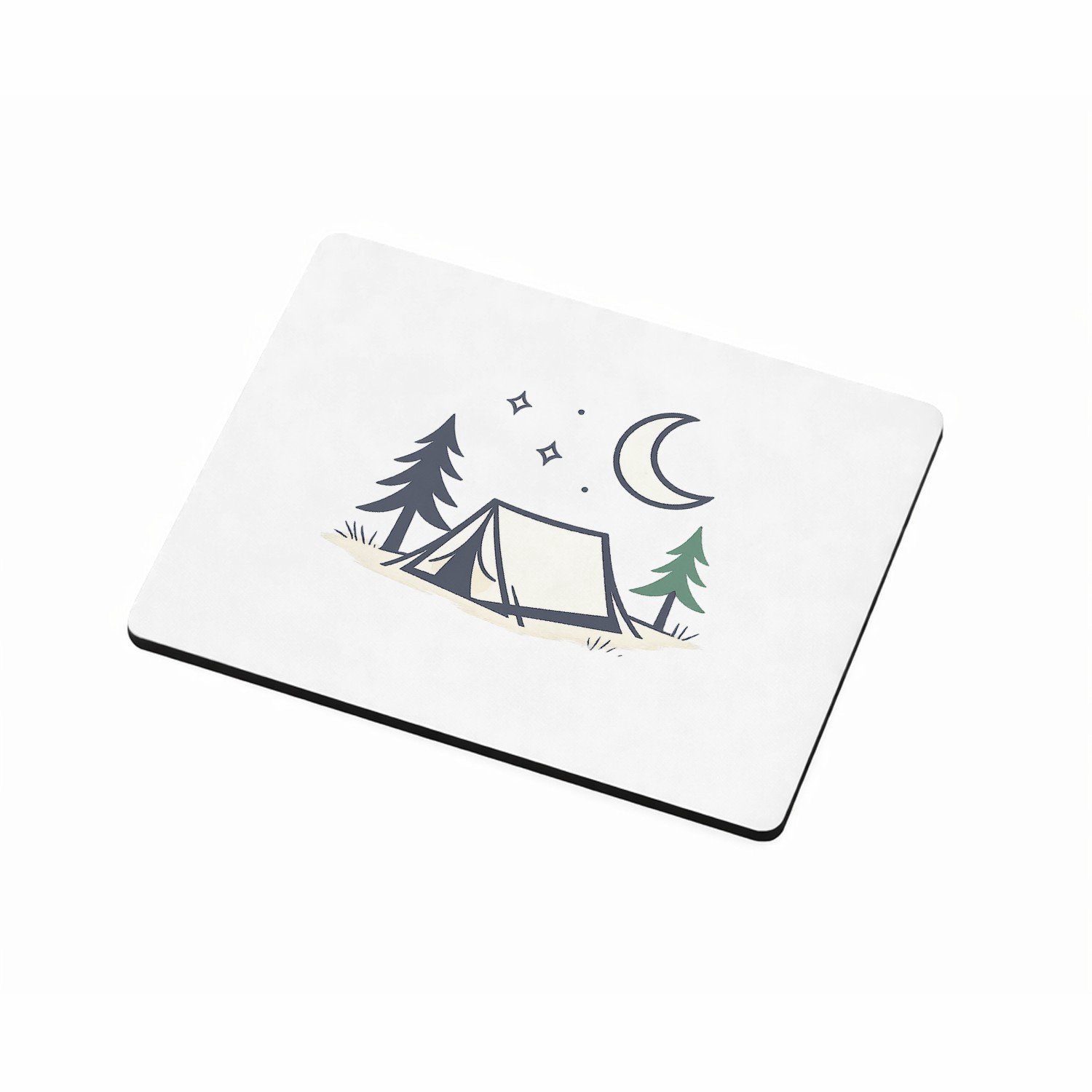 Mr Cadeautjes MDF magnetische fotolijst 9 x 7 - design Minimalistische campingnacht met een kalme, speelse typograf | cadeau Wit