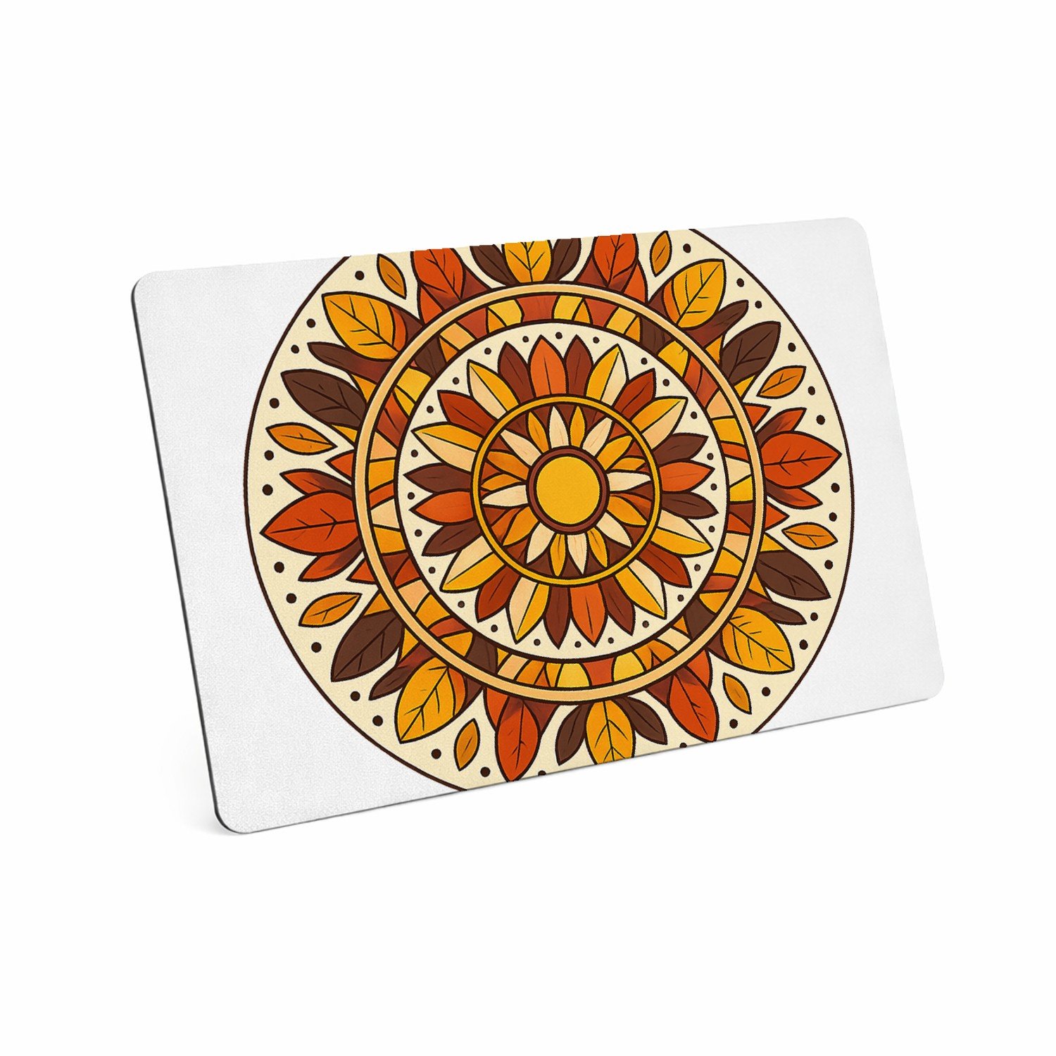 Mr Cadeautjes MDF magnetische fotolijst 28 x 19 - design Ronde zonnewaaier met botanische rust | cadeau Wit