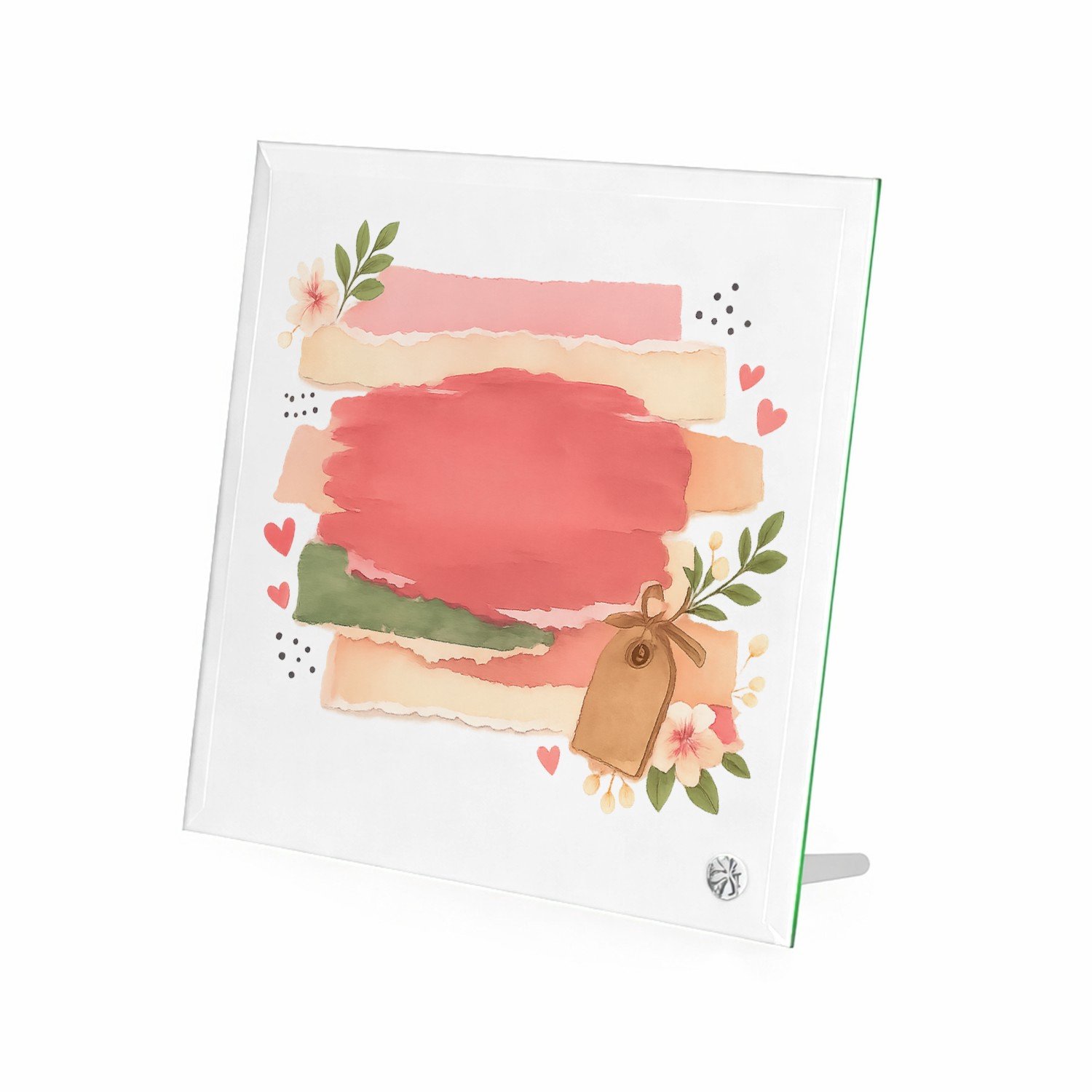 Mr Cadeautjes Glasframe 20 x 20 - design Een vrolijke, gelaagde love-note compositie met een andere f | cadeau Wit