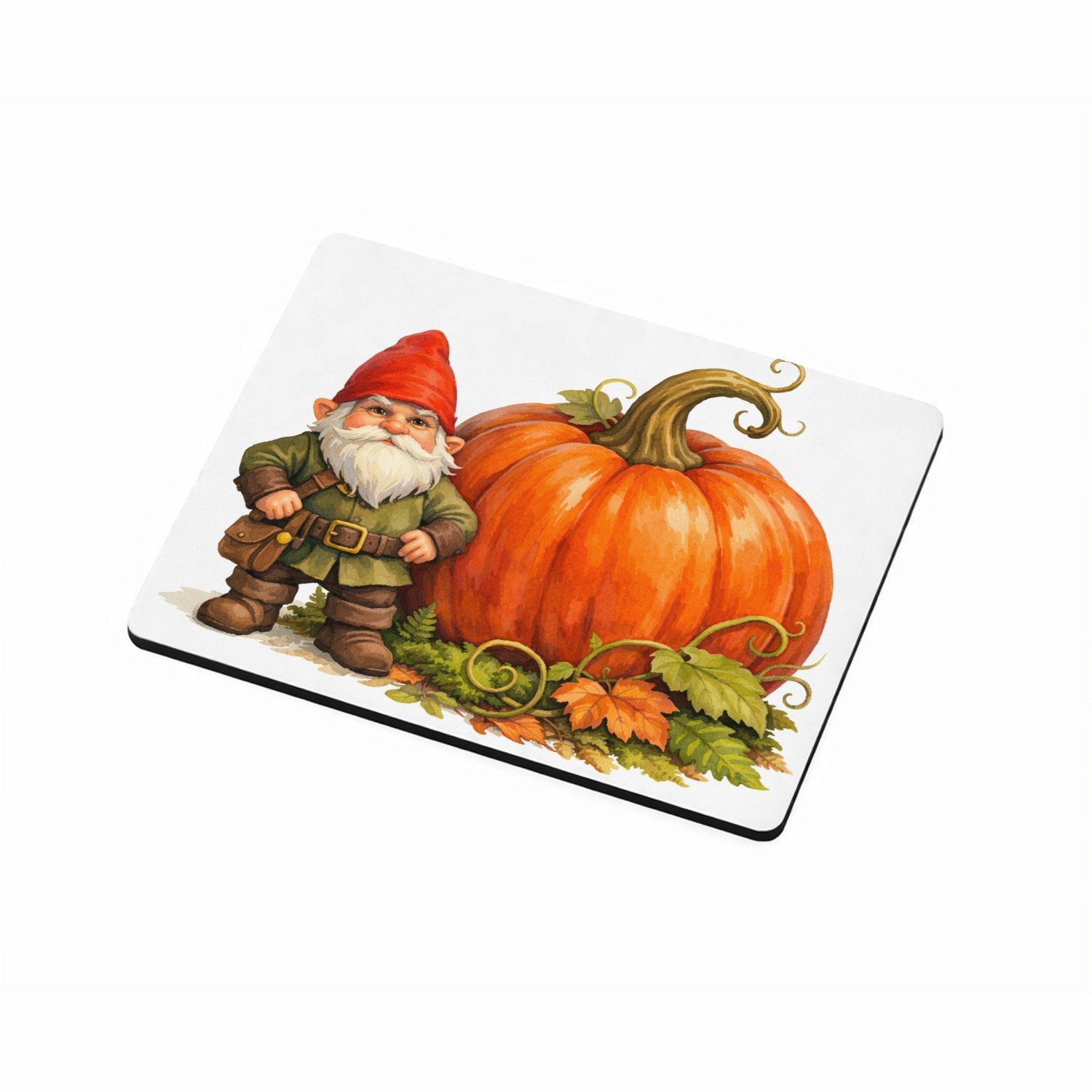 Mr Cadeautjes MDF magnetische fotolijst 9 x 7 - design Een stoere kabouter die naast een gigantische paddenstoel st | cadeau Wit