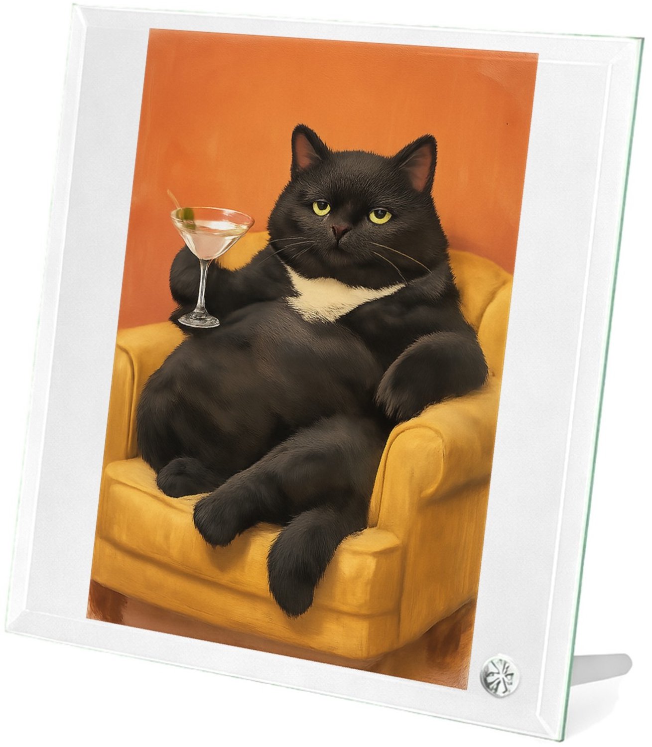 Mr Cadeautjes Glasframe 20 x 20 - design Galerie van exotische huisdieren met chique attitude | cadeau Wit
