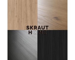 Dressoir met Elektrische Haard – Laura Homestore – Modern Buffetkast & TV-Meubel – 207x80x37 cm – 4 Deuren met Soft-Close – 3D LED Vlameffect – Zwart & Eiken