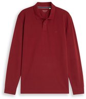 Tom Tailor - Piqué-poloshirt met lange mouwen - Maat XL - pear red
