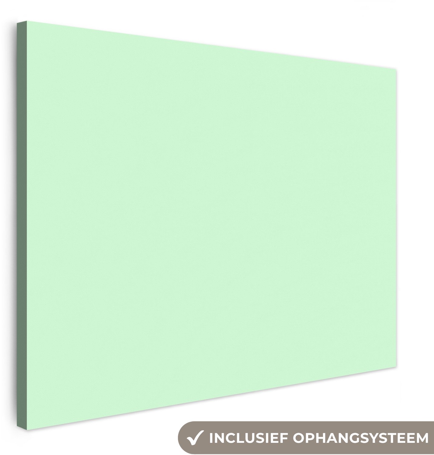 Canvas schilderij 120x90 cm - Exclusieve wanddecoratie Pale - Mint - Groen - Muurdecoratie woonkamer - Slaapkamer decoratie - Kamer accessoires - Schilderijen op canvas groot XXL
