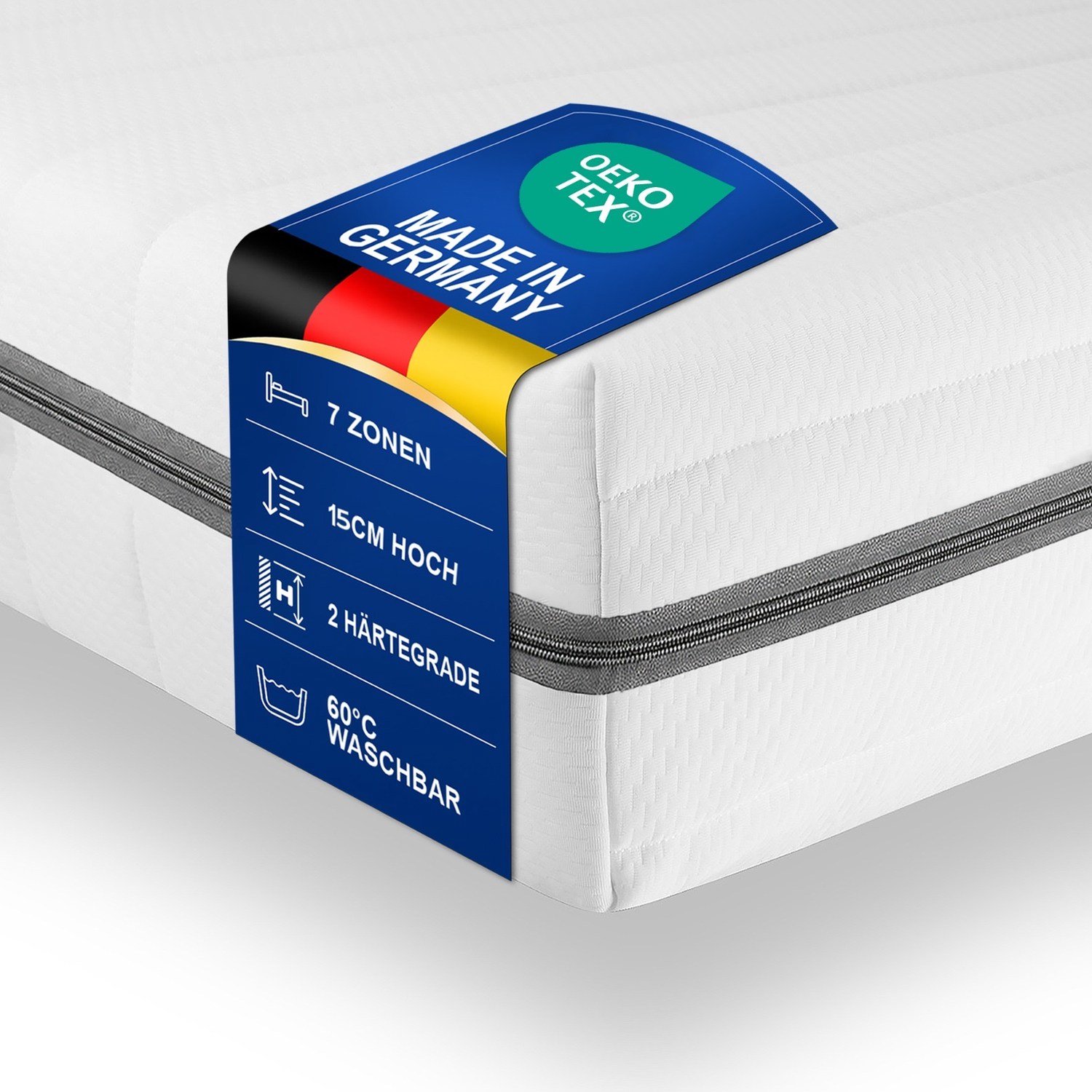 Sleepneo matras 90x200 - 15 cm dik - H3 hardheid - Sleepneo - koudschuim - stevig wit