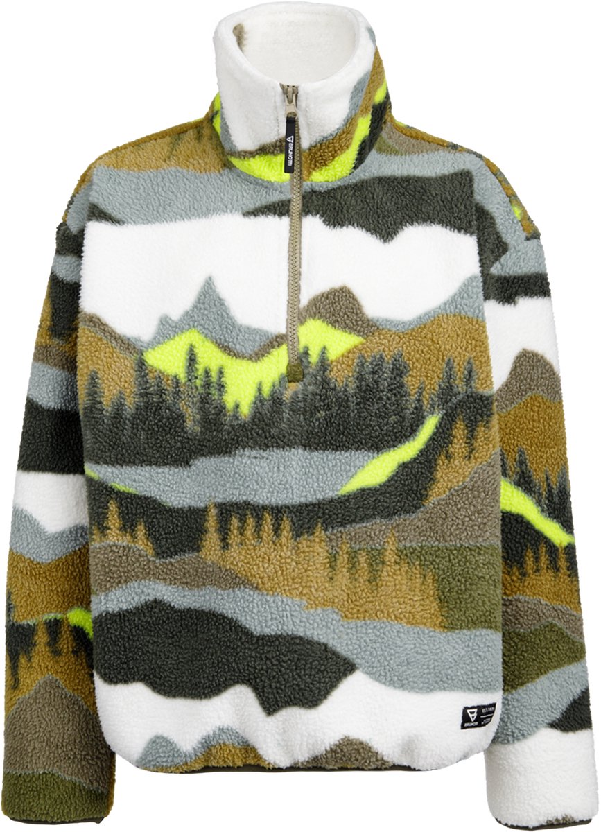 Brunotti - Reggios Teddy Fleece Jongens - Dusky Green - Fleece met Rits - Loose Fit - Dikke stof - 176
