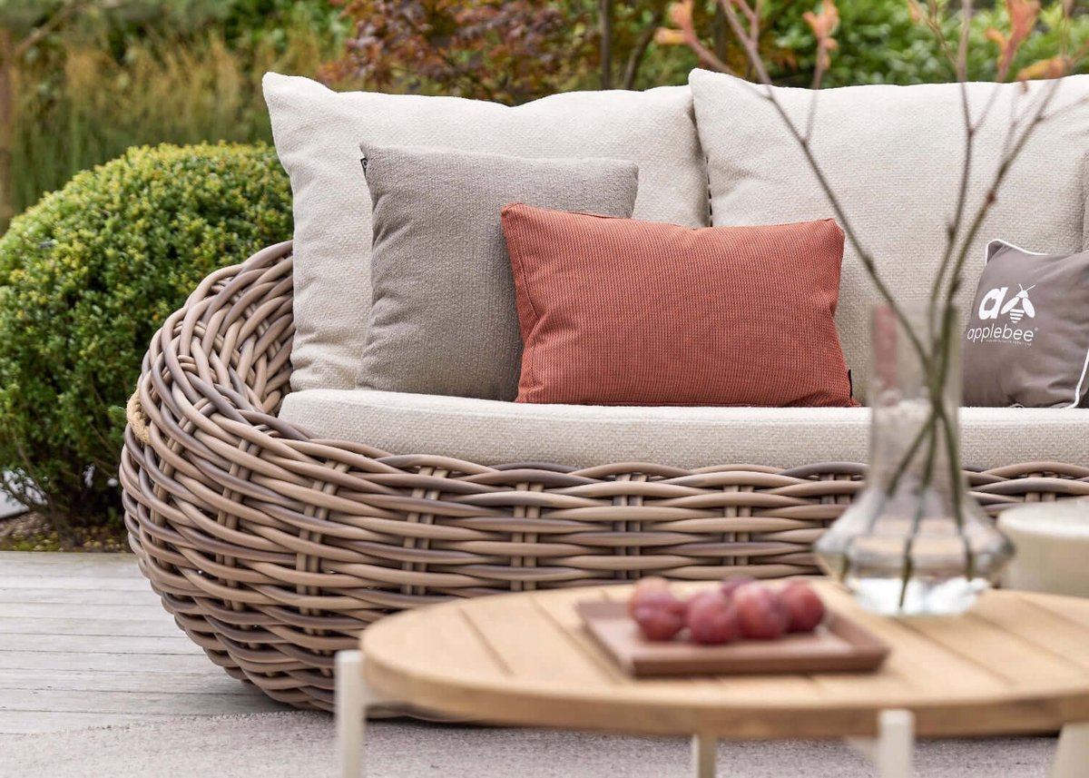 Apple Bee Cocoon Loungeset 2-delig - Bank & Loungestoel - Cream Bouclé