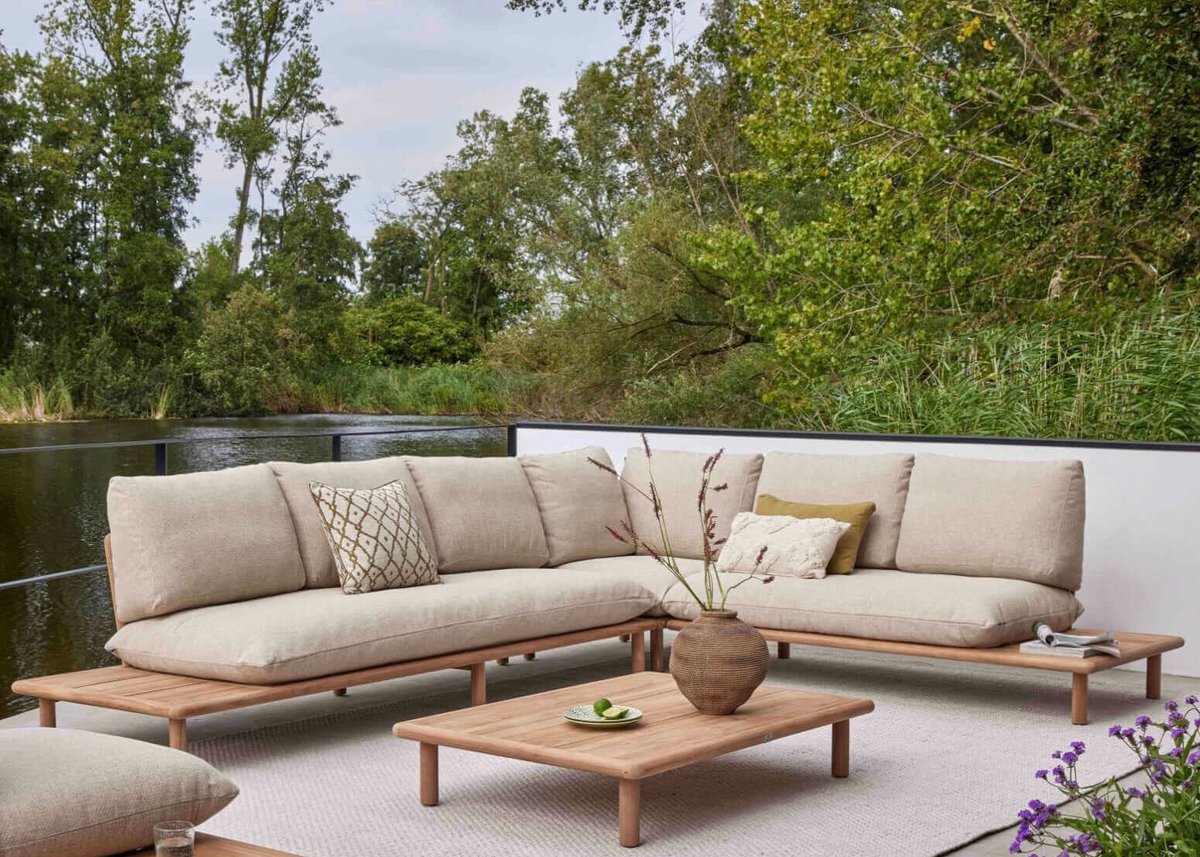 Apple Bee Sling 2-zits Loungebank Links - Teak - 175 cm