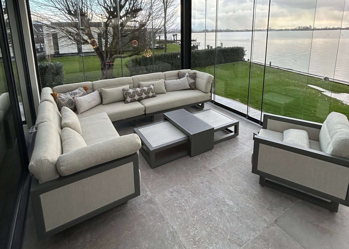 Apple Bee Santorini Loungeset 6-delig Nr.5 - Links Lang - 318 x 239 cm