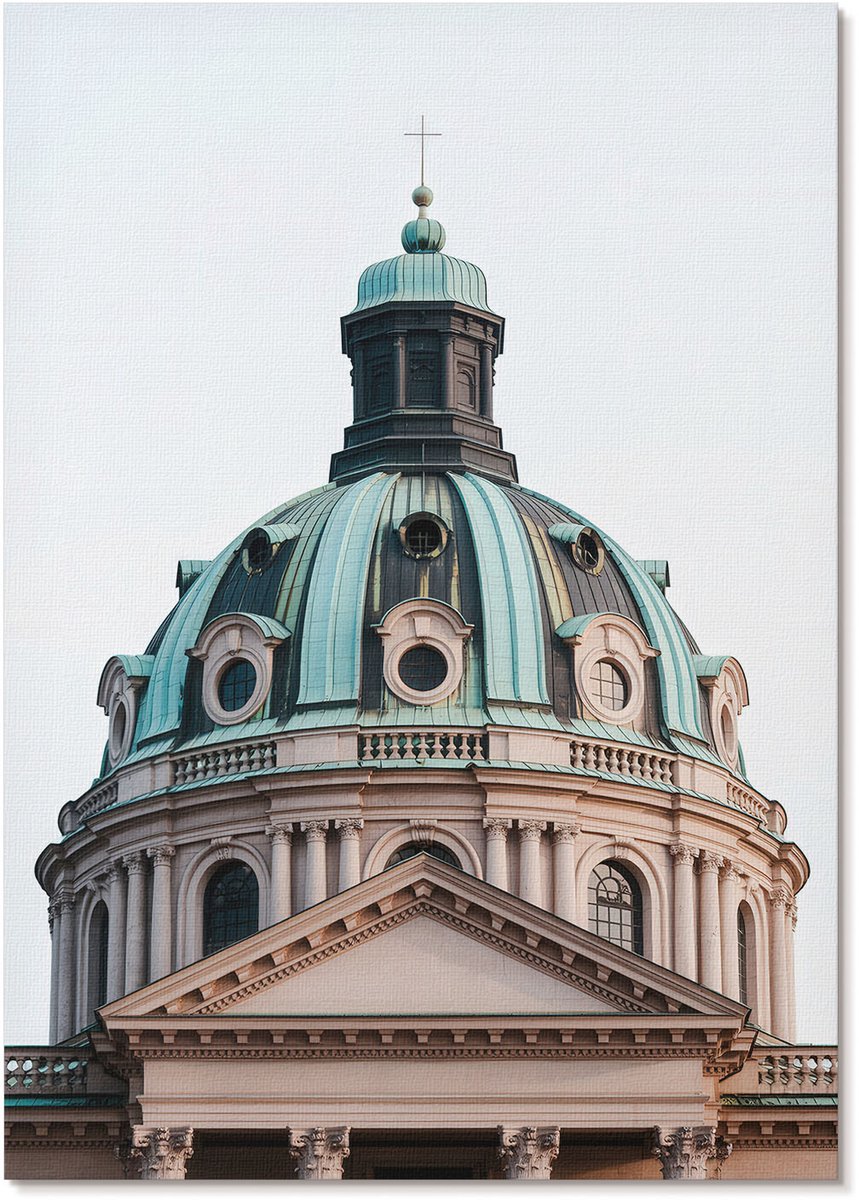 Tulup Canvas Poster Polycanvas - Een Statige Koepel, Fotografie - A4 - Grijs Decoratie - Rechthoek - Decoratieve poster - Woonkamer, Slaapkamer, Kantoor - Klassiek