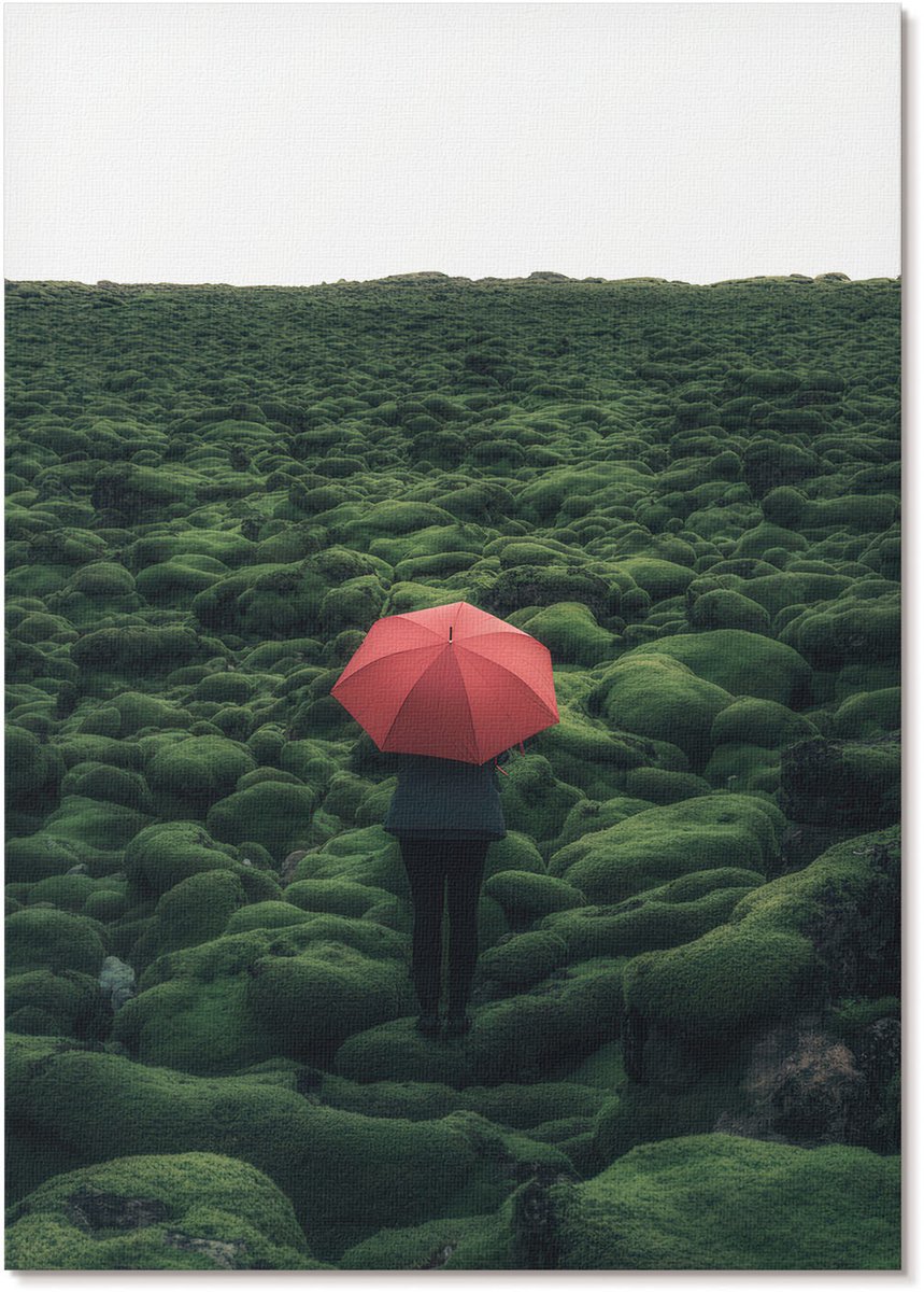 Tulup Canvas Poster Polycanvas - Groen Landschap, Fotografie - A4 - Groen Decoratie - Rechthoek - Kunstposter - Woonkamer, Slaapkamer, Kantoor - Modern