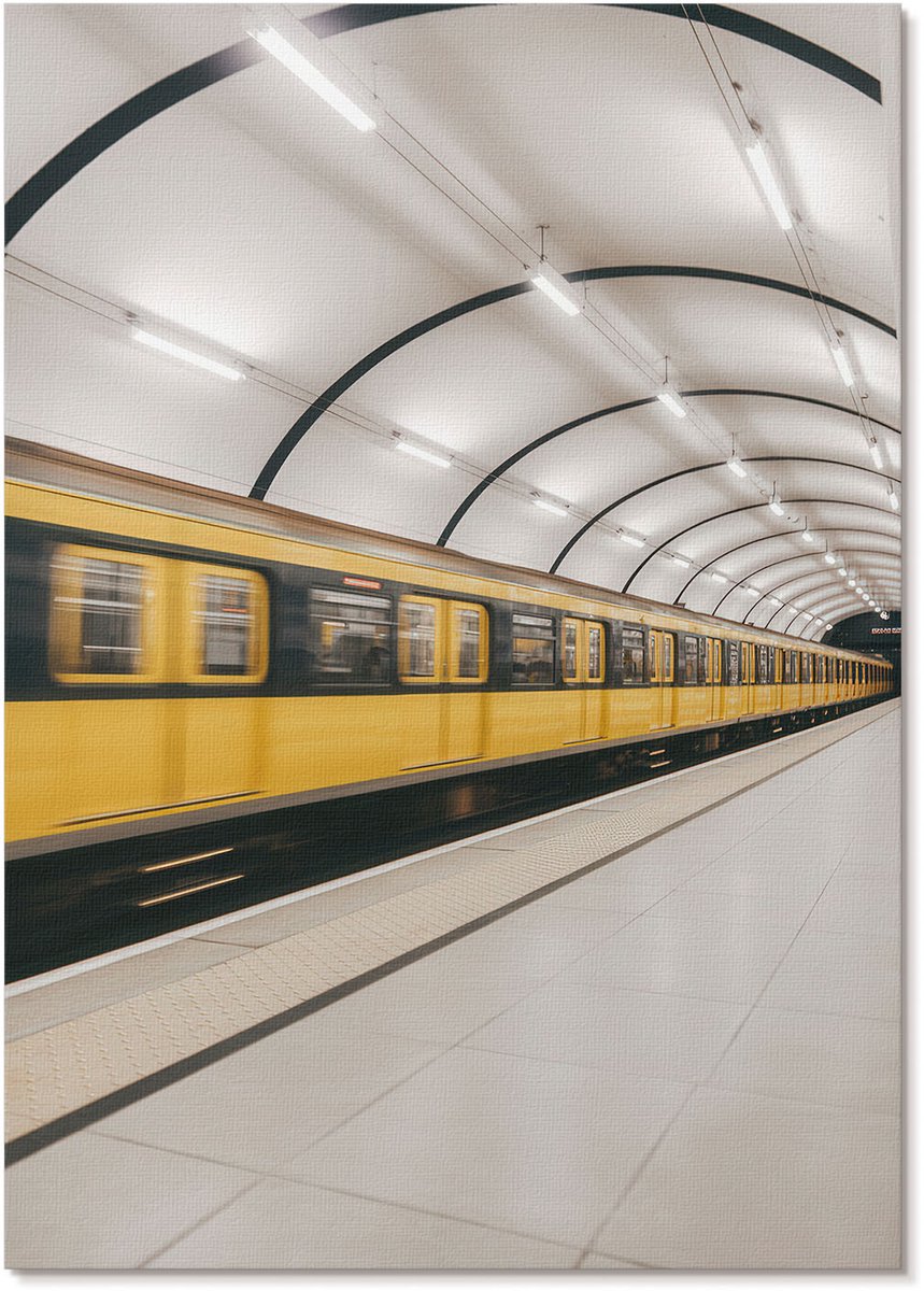 Tulup Polycanvas Wandposter - Snelle Metro, Fotografie - A4 - Geel Wanddecoratie - Rechthoek - Wandkunstwerk - Woonkamer, Slaapkamer, Kantoor - Modern