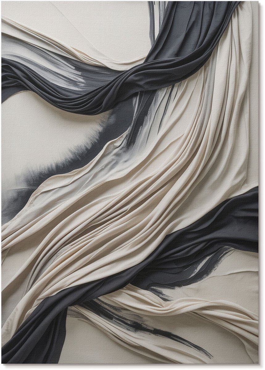 Tulup Polycanvas Poster - Moderne Ontwerpen, Schilderen - A4 - Zwart Kunst - Rechthoek - Muurdecoratie - Woonkamer, Slaapkamer, Kantoor - Expressief