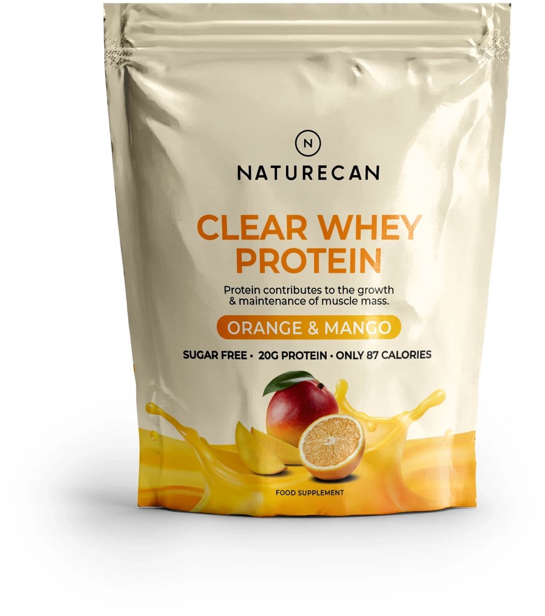 Naturecan Clear Whey Proteïne Poeder - Sinaasappel & Mango - 1000 g - 20 g Eiwit per Portie