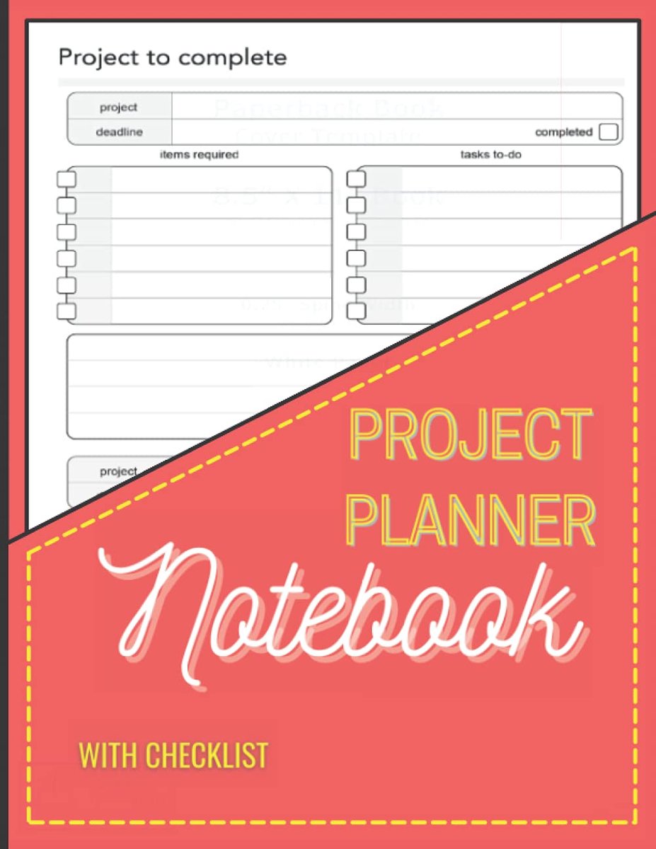 Project Planner Notebook With Checklist: Project Planner Note Pad, Notepad, Undated, Paperback Organizer, For - ShopVlot