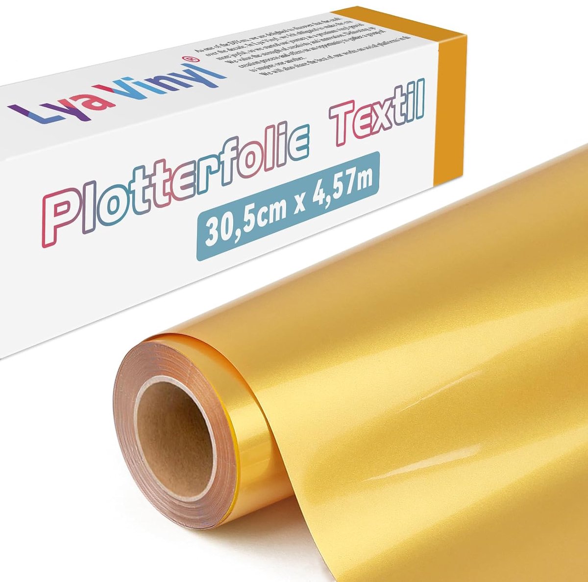 Plotterfolie voor textiel, goud, 30,5 cm x 457,5 cm, warmteoverdrachtsfolie voor kleding en stoffen, geschikt voor de meeste snijmachines