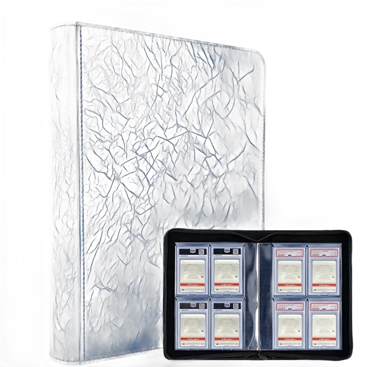 Currero Toploader Binder - Verzamelmap Kaarten - Geschikt voor Pokemon - 4 Pocket - 9 Pocket - 12 Pocket - Trading Card Map - Toploadermap - Blauw - 40 Kaarten PSA