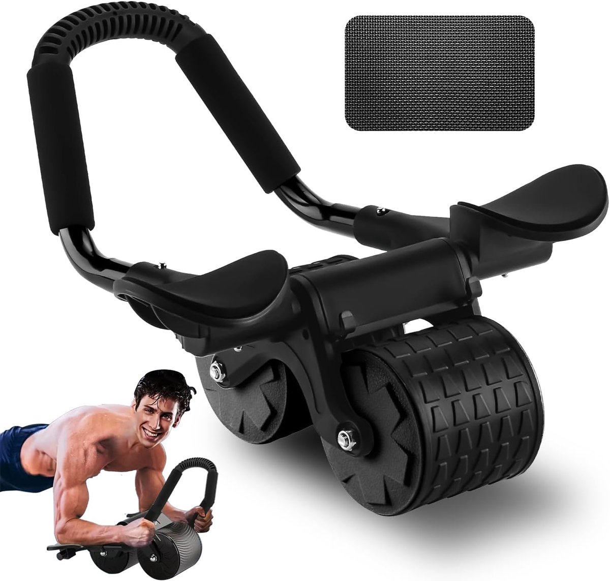 Kavo Ab Roller - Ab Wheel - BuikKavoiertrainers - Zwart - 42cm x 40cm x 17cm