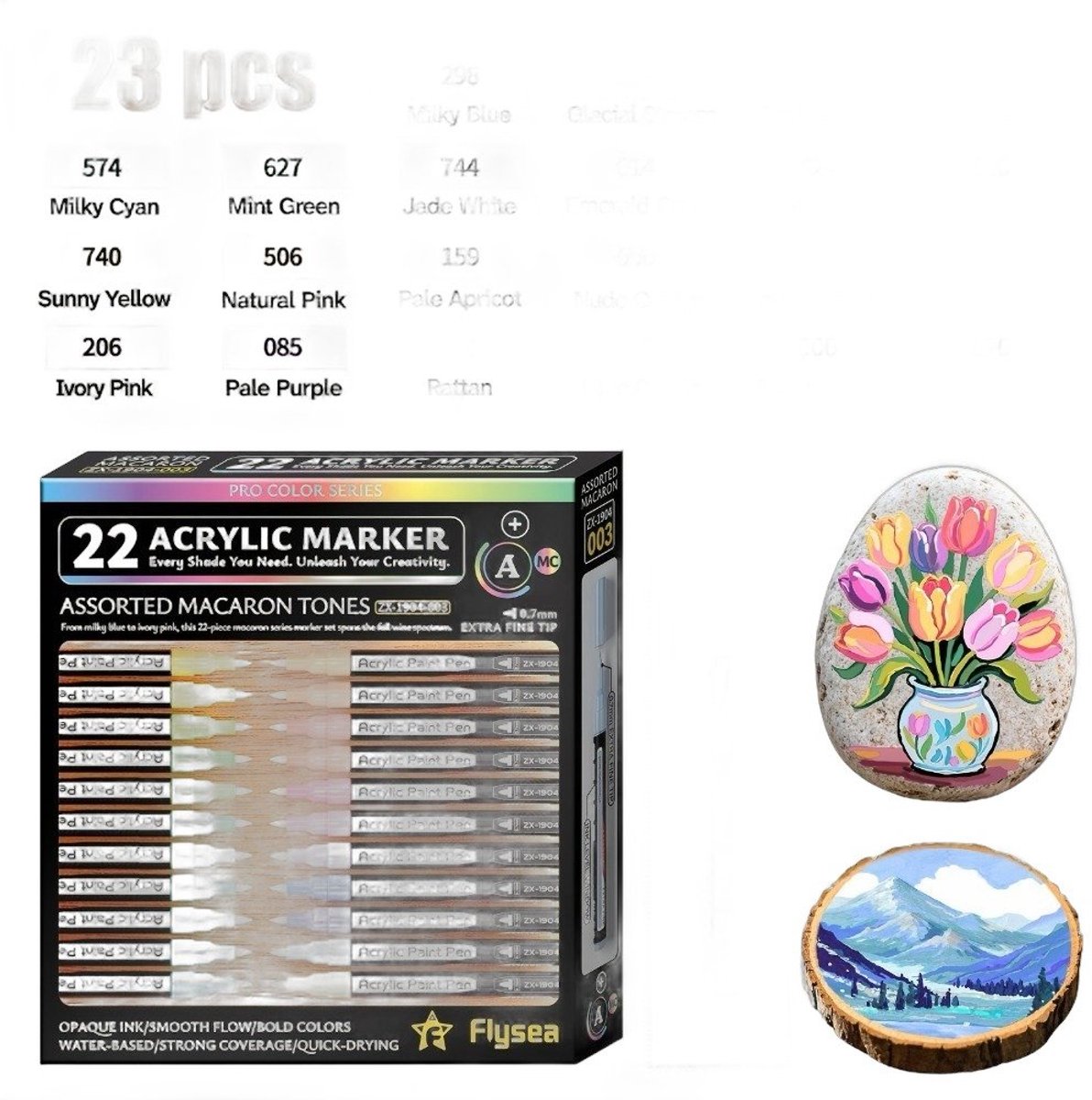 Currero Aquamarkers - Twinmarkers - Brushpennen - Stiften - Markeerstiften Op Waterbasis - Dual Tip - Tekenen En Kleuren - Set Van 23 Stuks, Mix
