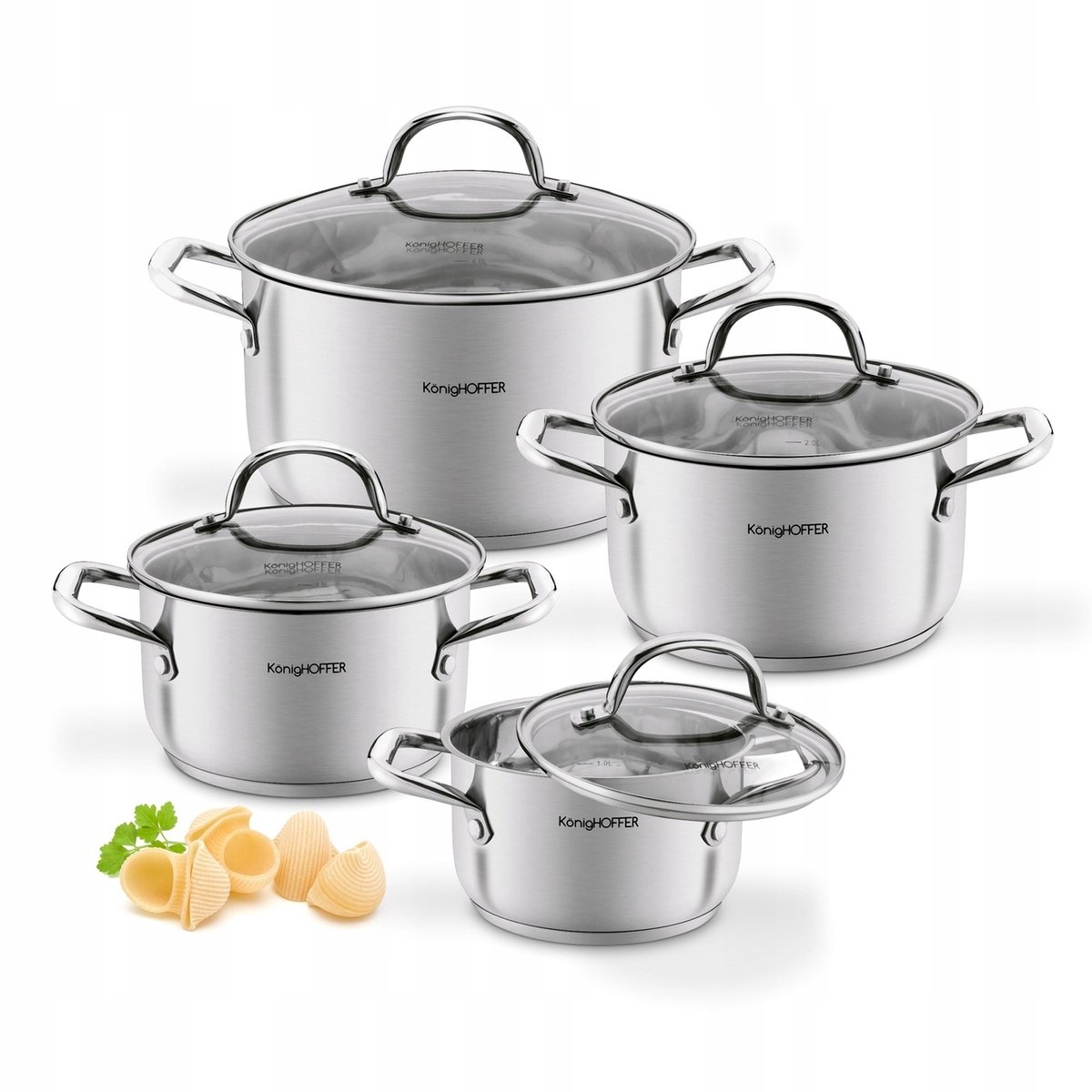 Konighoffer Inoxera 8-delige Inductie Pannenset RVS