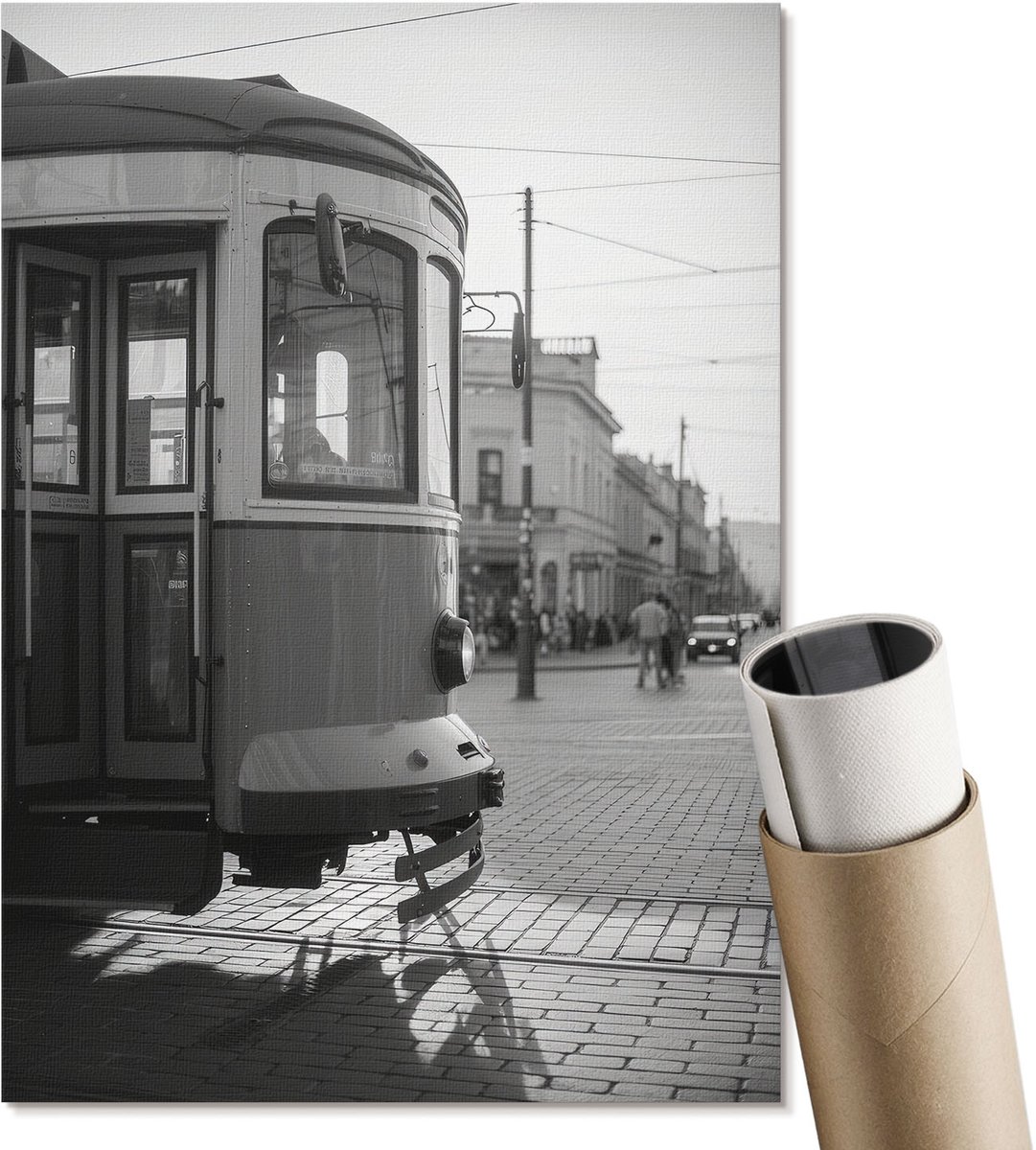 Coloray Polycanvas Wandposter - Stedelijke Sfeer, Fotografie - A4 - Zwart-wit Decoratie - Rechthoek - Canvasposter - Woonkamer, Slaapkamer, Kantoor - Klassiek