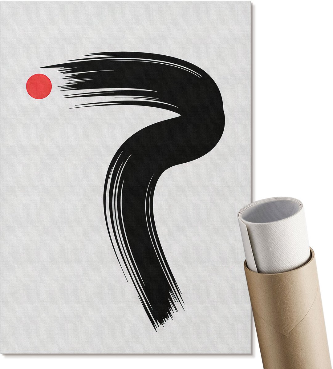 Coloray Polycanvas Wandposter - Minimalisme Van Dynamiek, Illustratie - A4 - Zwart Design - Rechthoek - Muurkunst - Woonkamer, Slaapkamer, Kantoor - Modern