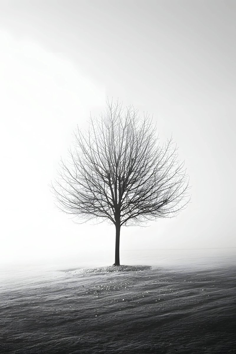 Eenzame Poster - Boom - Natuur - Landschap - Creatieve - Kunst - Unieke - posters - formaat 70x100cm - Wanddecoratie - L3045MT