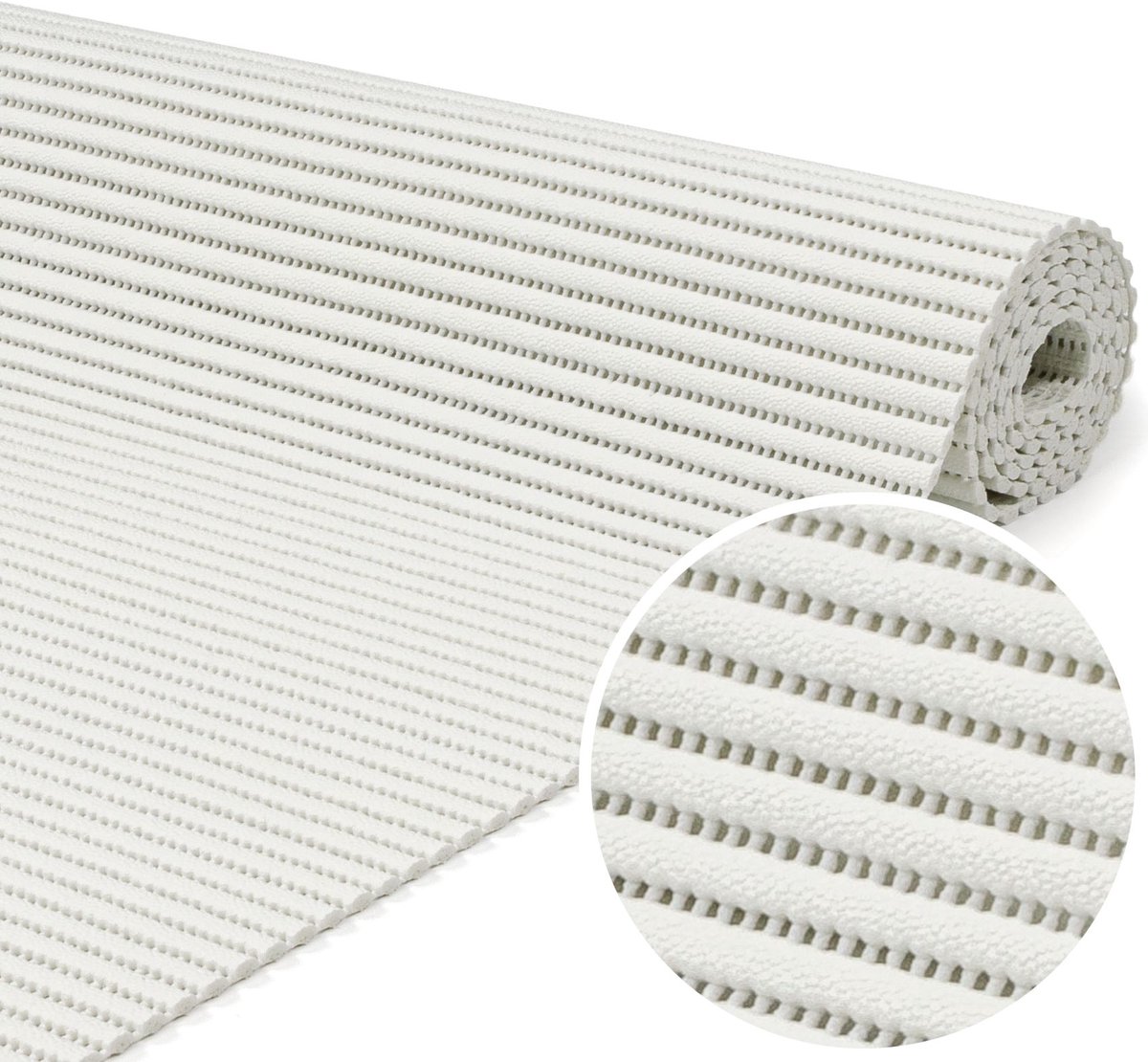 ANRO Badmat Wit 2x15cm Antislip Douchemat Afwasbaar Sneldrogend