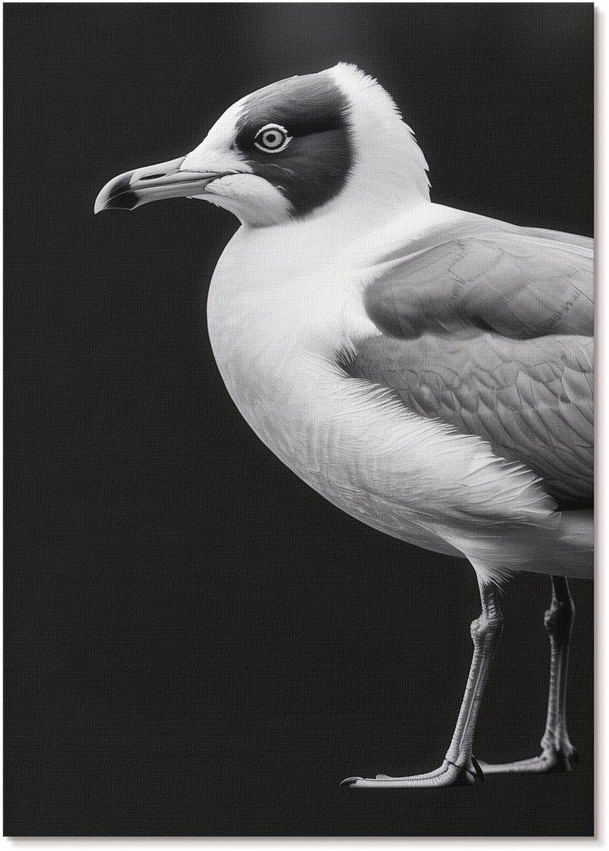 Tulup Polycanvas Wandposter - Vogel, Fotografie - A2 - Zwart Patroon - Rechthoek - Muurkunst - Woonkamer, Slaapkamer, Kantoor - Japanse