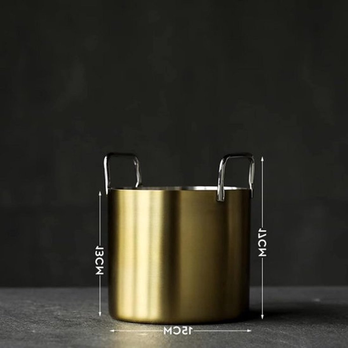 Wijnkoeler IJsemmer - Dranken Emmer Koeler - Dranken Koud Houden - Roestvrij Staal - 15x15x17cm - Goud