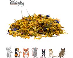 Zooply Bloemenmix - Kruiden & Snacks - 100% natuurlijk - Voor konijnen & cavia's - 400 gram