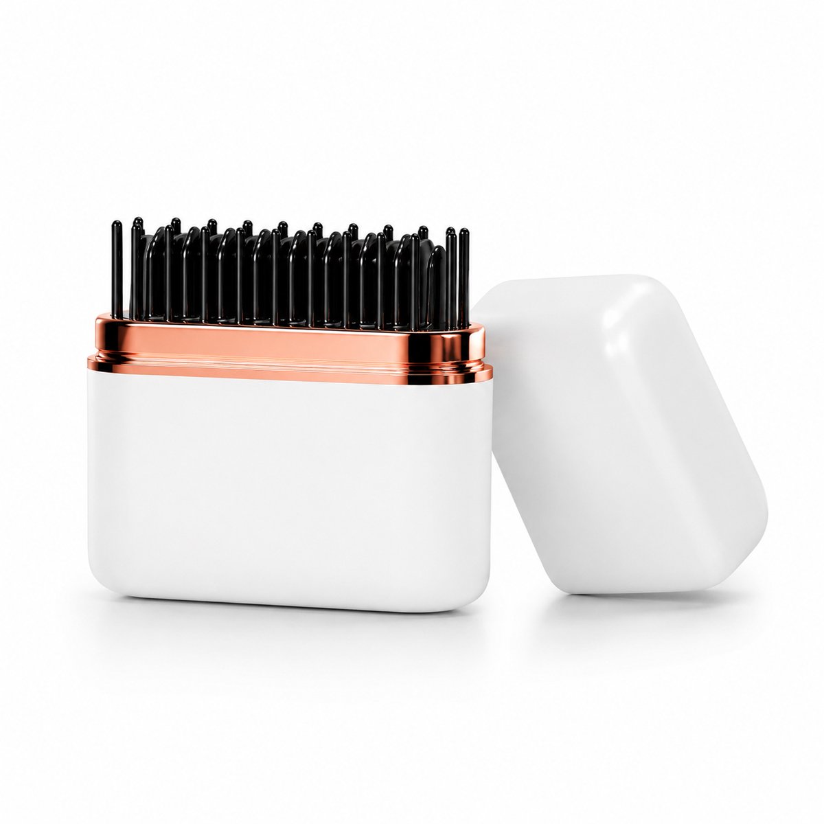 Bobypet - Stijltang - Mini Draadloze Stijltang 2-in-1 - Met 3 Standen - USB-C -Compacte - Oplaadbare Keramische Stijlkam - Voor Reizen, Kort Haar en Touch-up - Wit