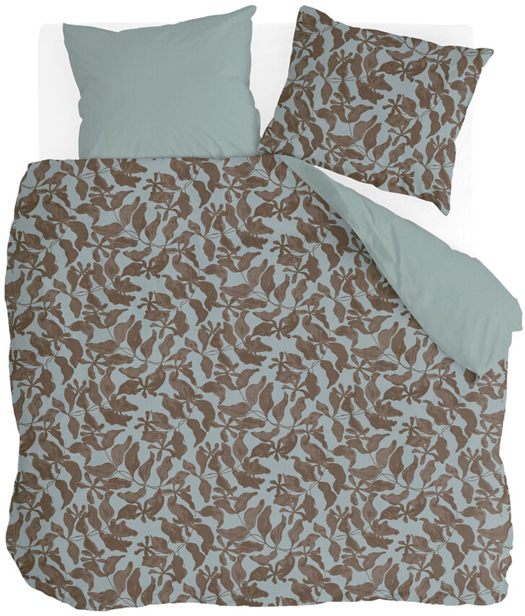 Walra Dekbedovertrek Midnight Leaf - 200x220 - 70% gerecycled Katoen (GRS) / 30% Katoen (BCI) - Blauw