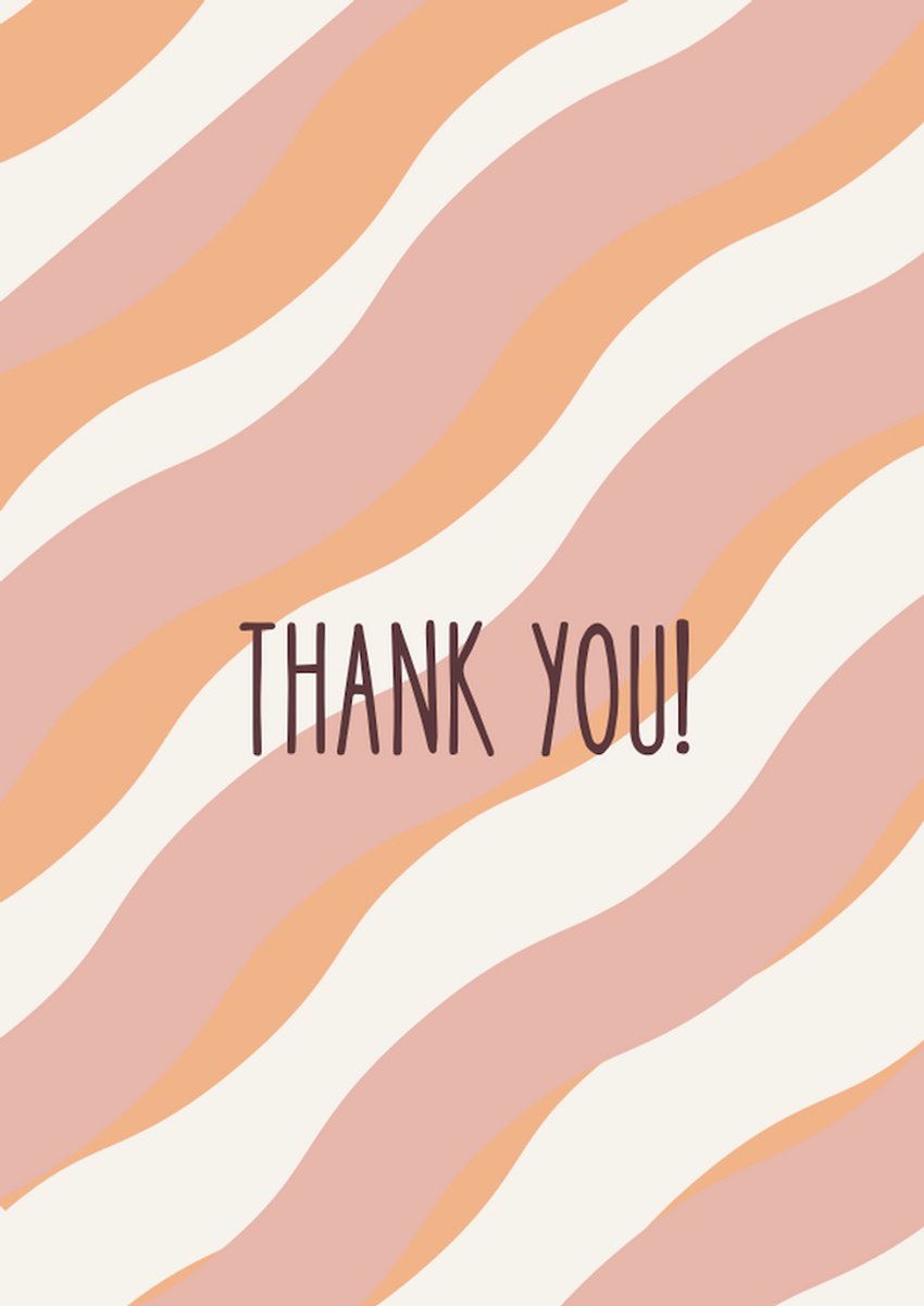 Kaart thank you! - Oranje Roze - A6