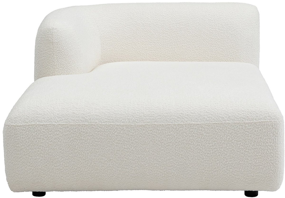 Vente-unique Chaise longue zonder slaapgedeelte links in gebroken witte boucléstof DANEPI