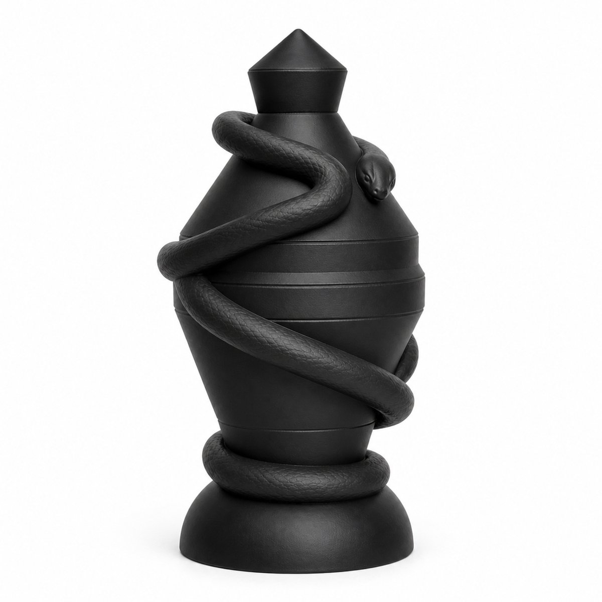 Fiastra slangenbeeld - decoratieve opbergdoos met deksel - Zwart